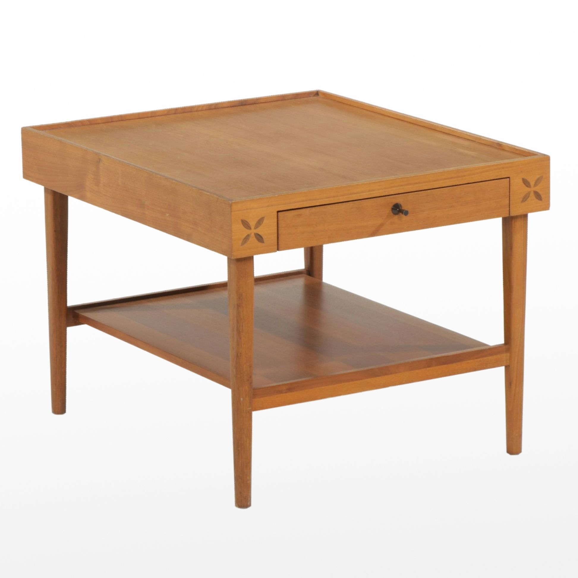 Kipp Stewart for Calvin Furniture Mid Century Modern Teak End Table