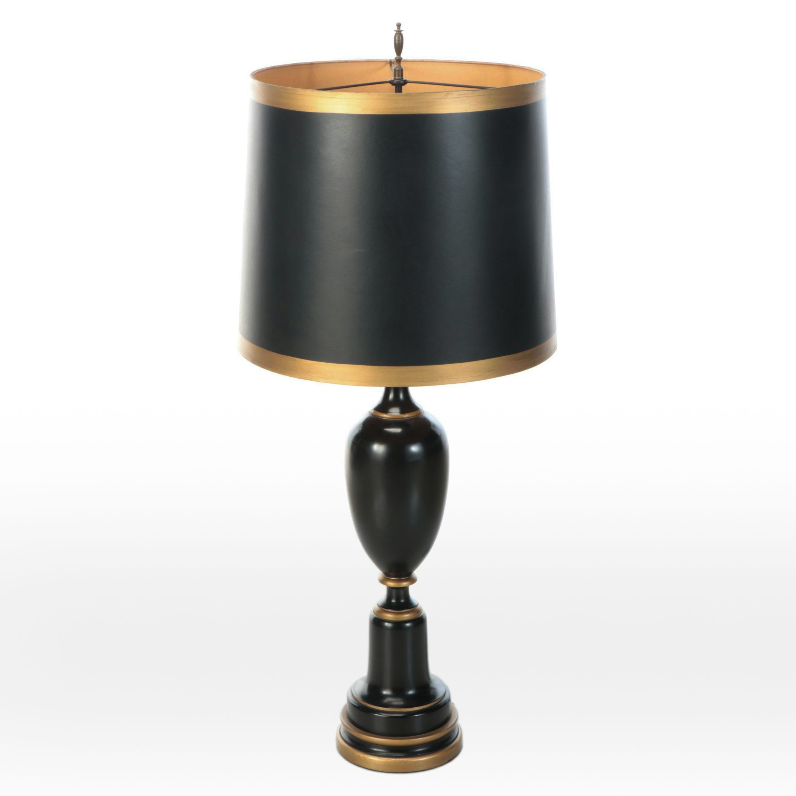 Neoclassical Style Gold and Black Table Lamp