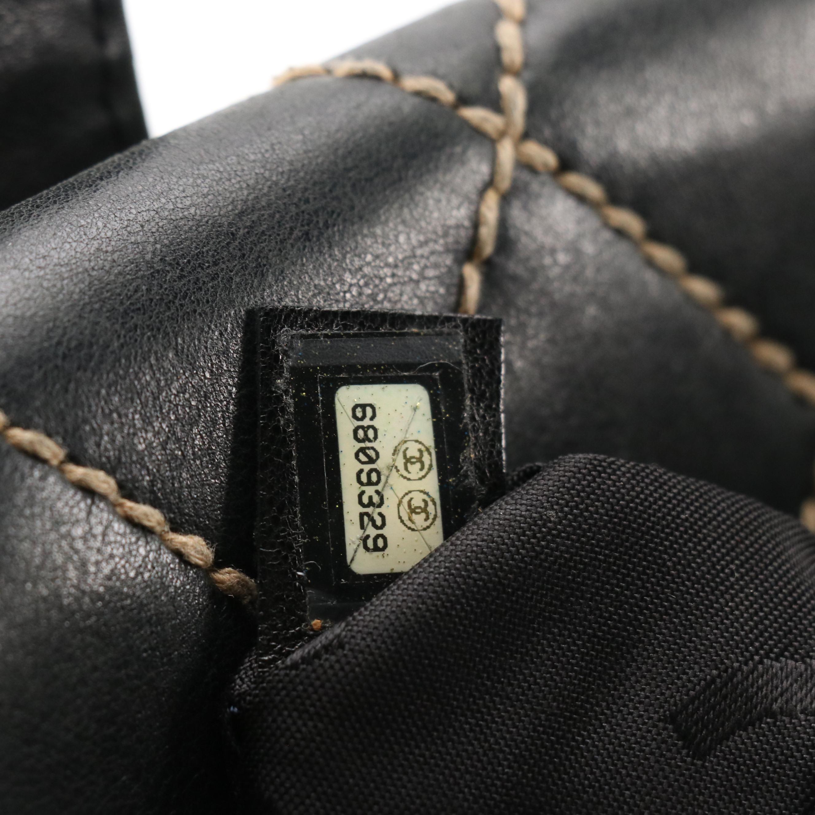 Chanel Wild Stitch Shoulder Satchel in Black Quilted Calfskin