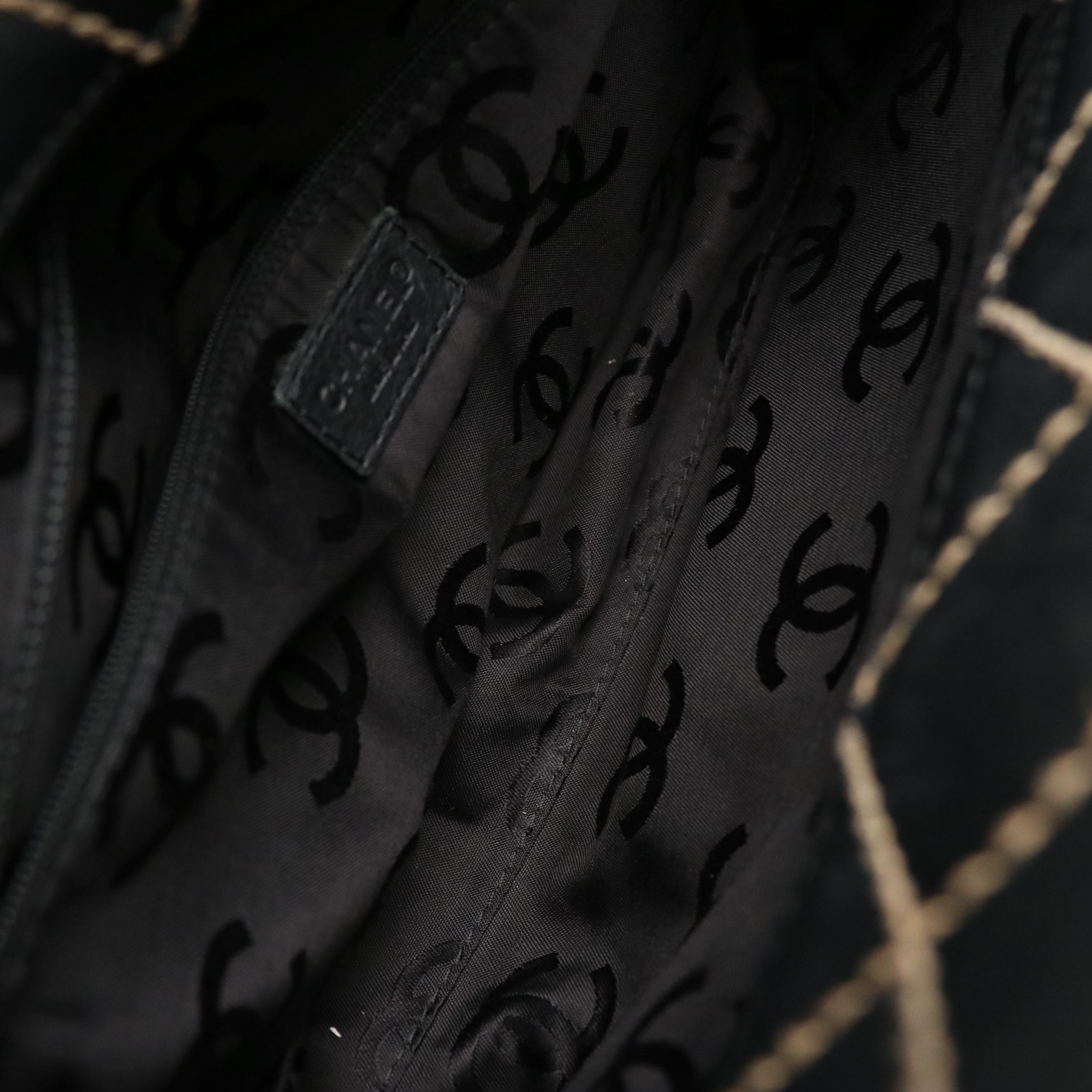 Chanel Wild Stitch Shoulder Satchel in Black Quilted Calfskin