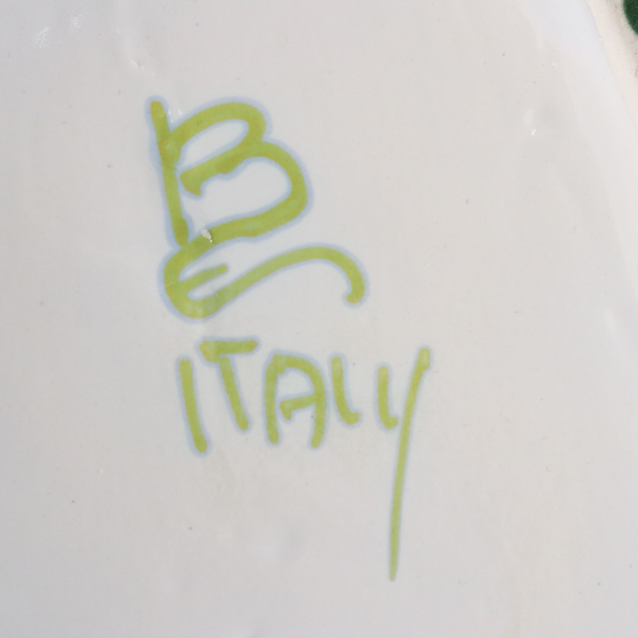 Italian Hand-Painted Ceramic Swan Form Planter