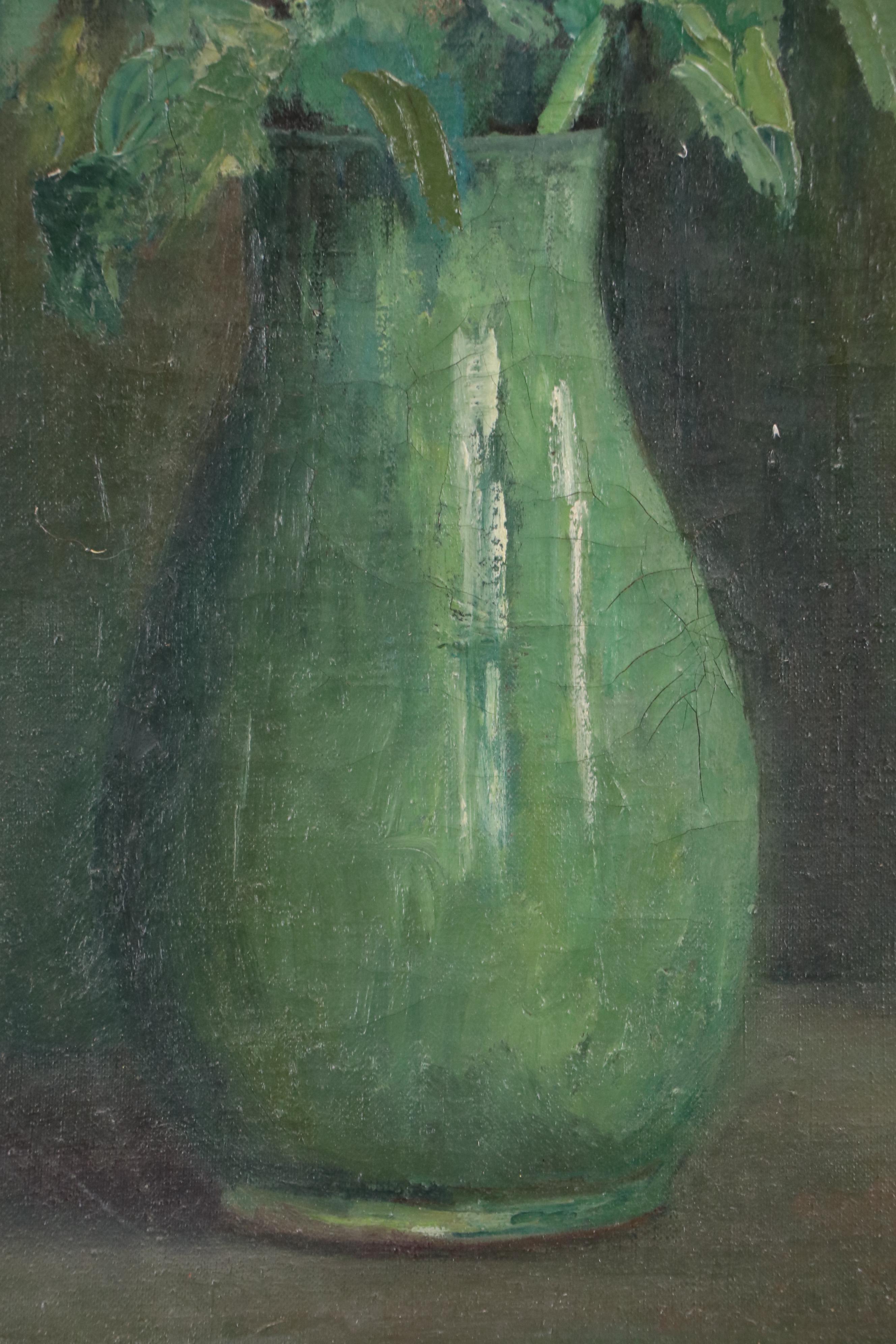 Helen M. Goodwin Floral Still Life Oil Painting of Chrysanthemums, Early 20th C.