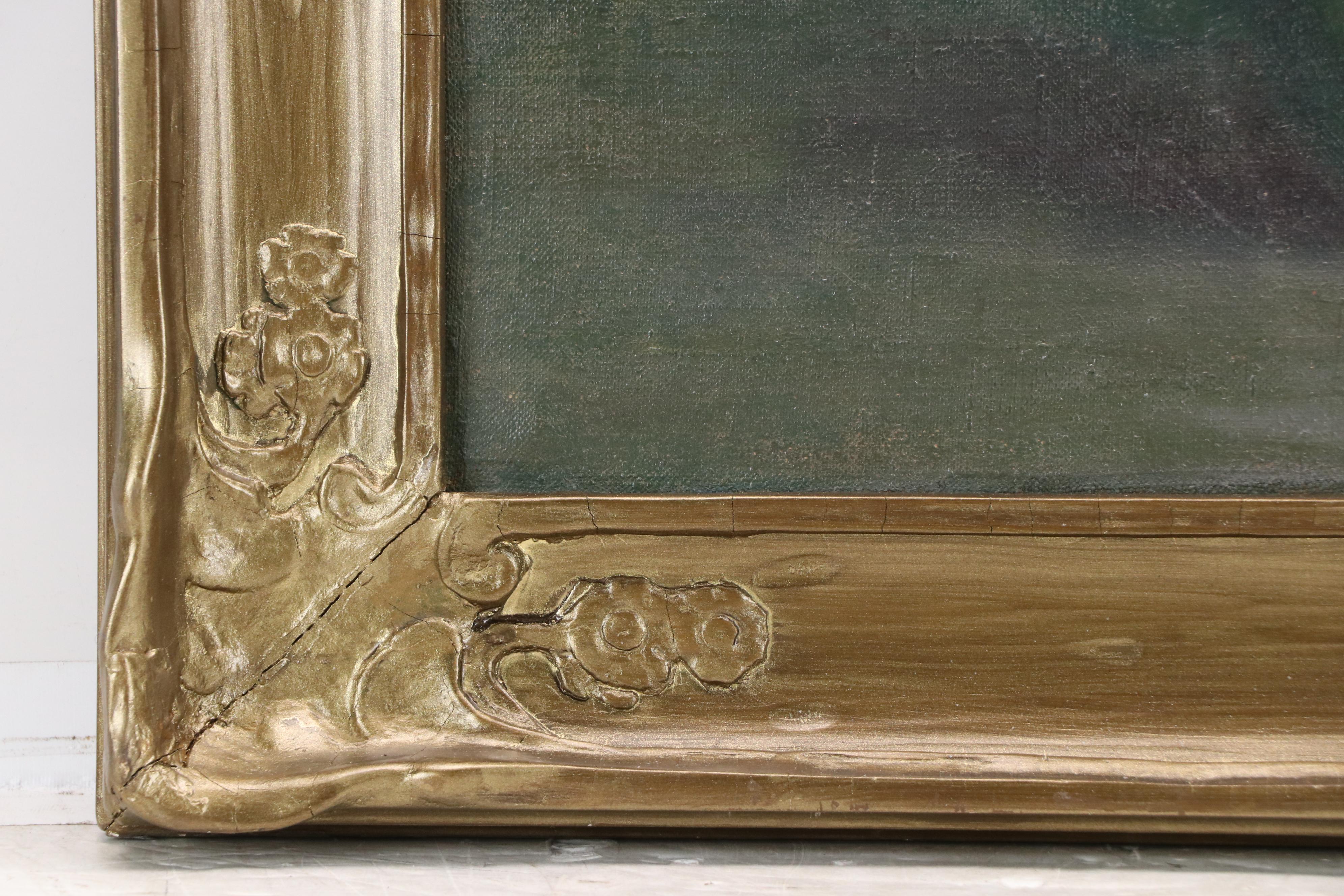 Helen M. Goodwin Floral Still Life Oil Painting of Chrysanthemums, Early 20th C.