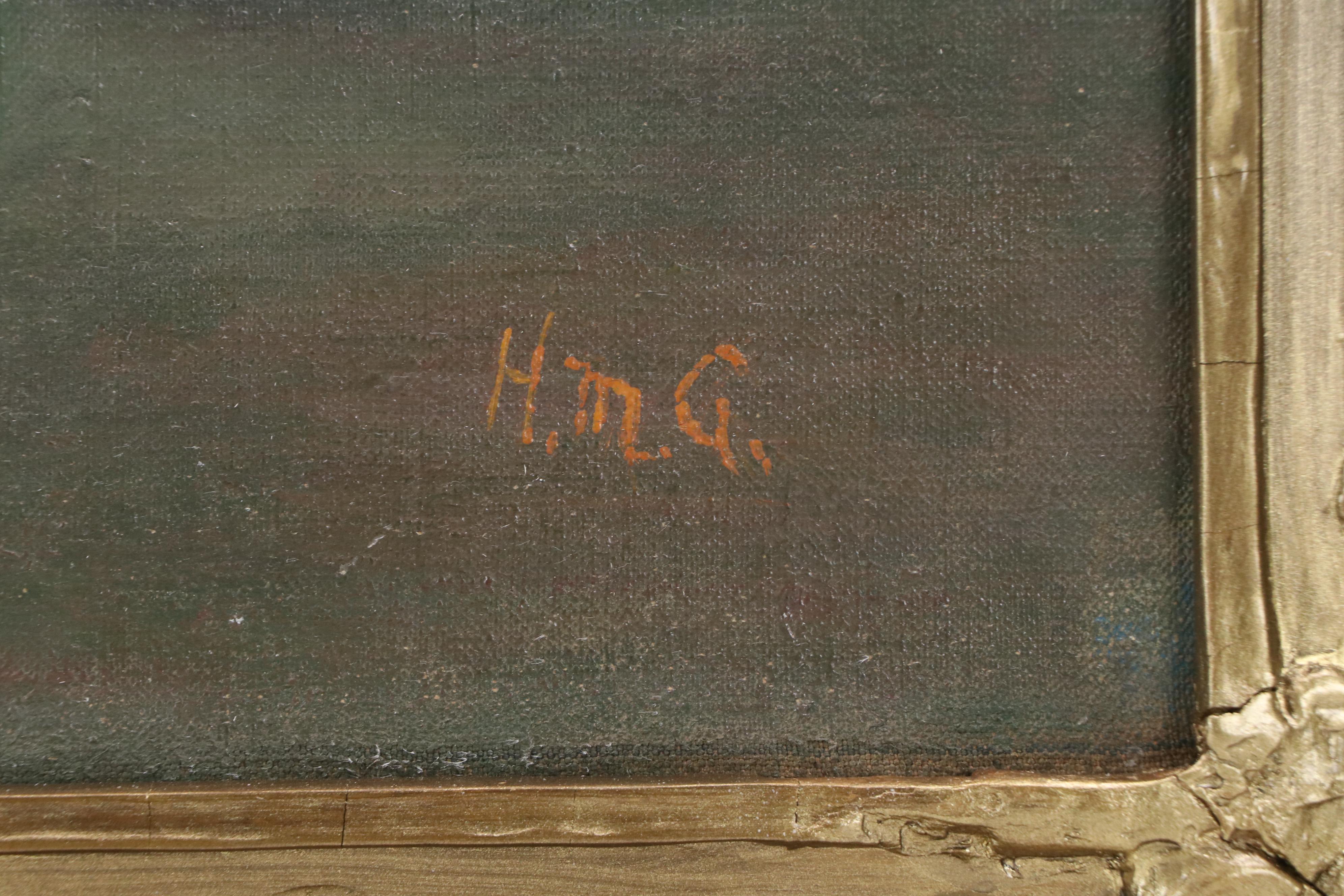 Helen M. Goodwin Floral Still Life Oil Painting of Chrysanthemums, Early 20th C.