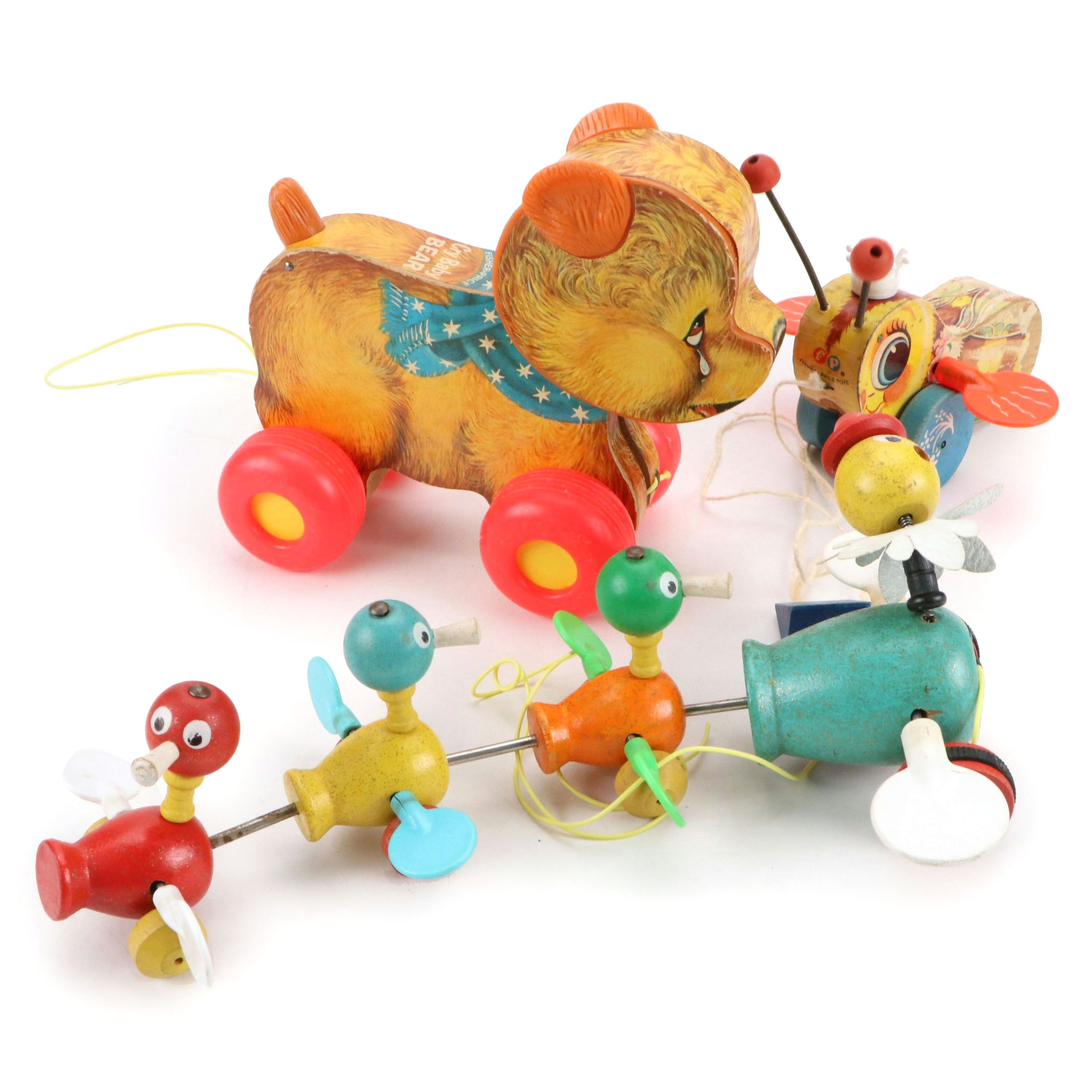 Fisher-Price "Cry Baby Bear" Pull Toys, 1960s