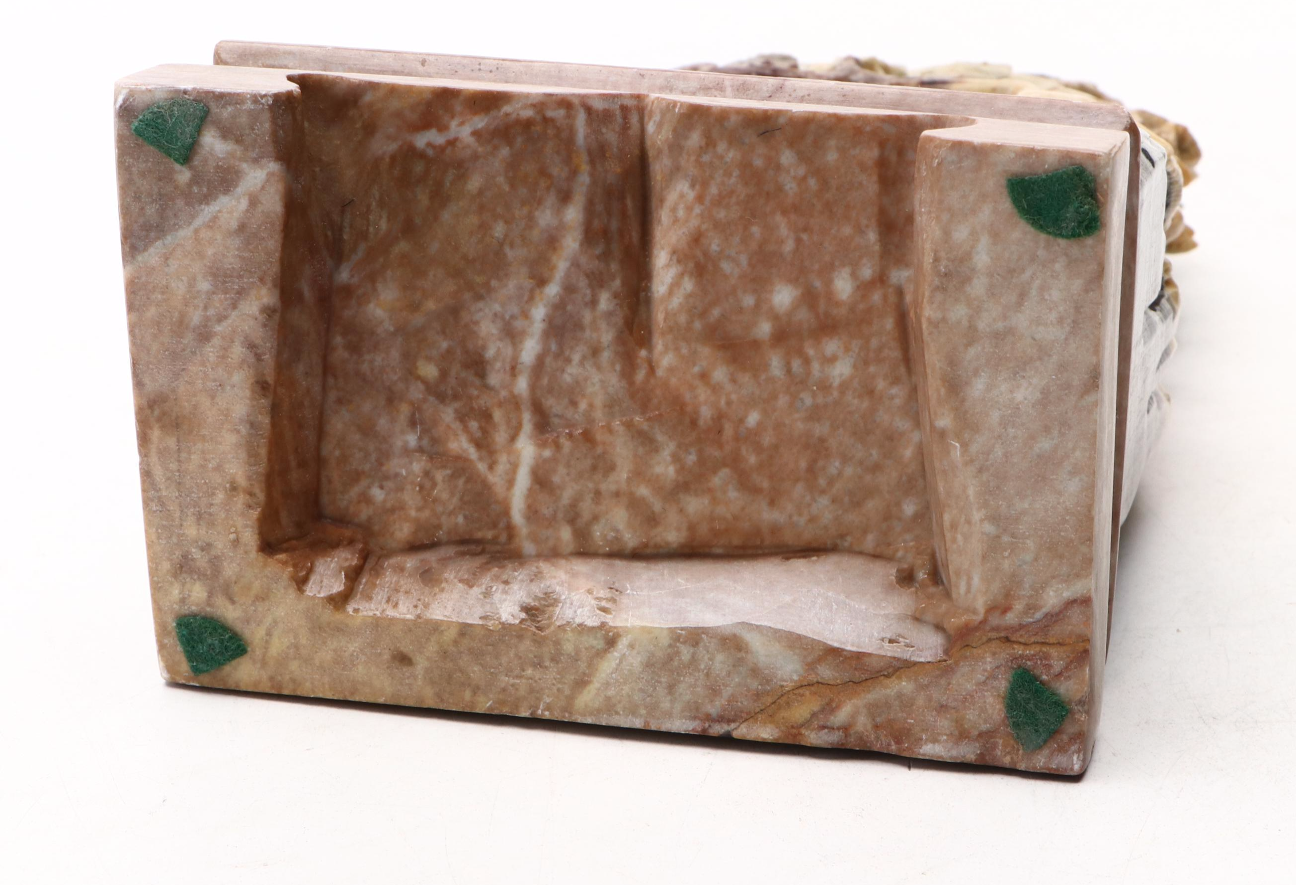 Chinese Carved Soapstone Cranes and Pine Tree