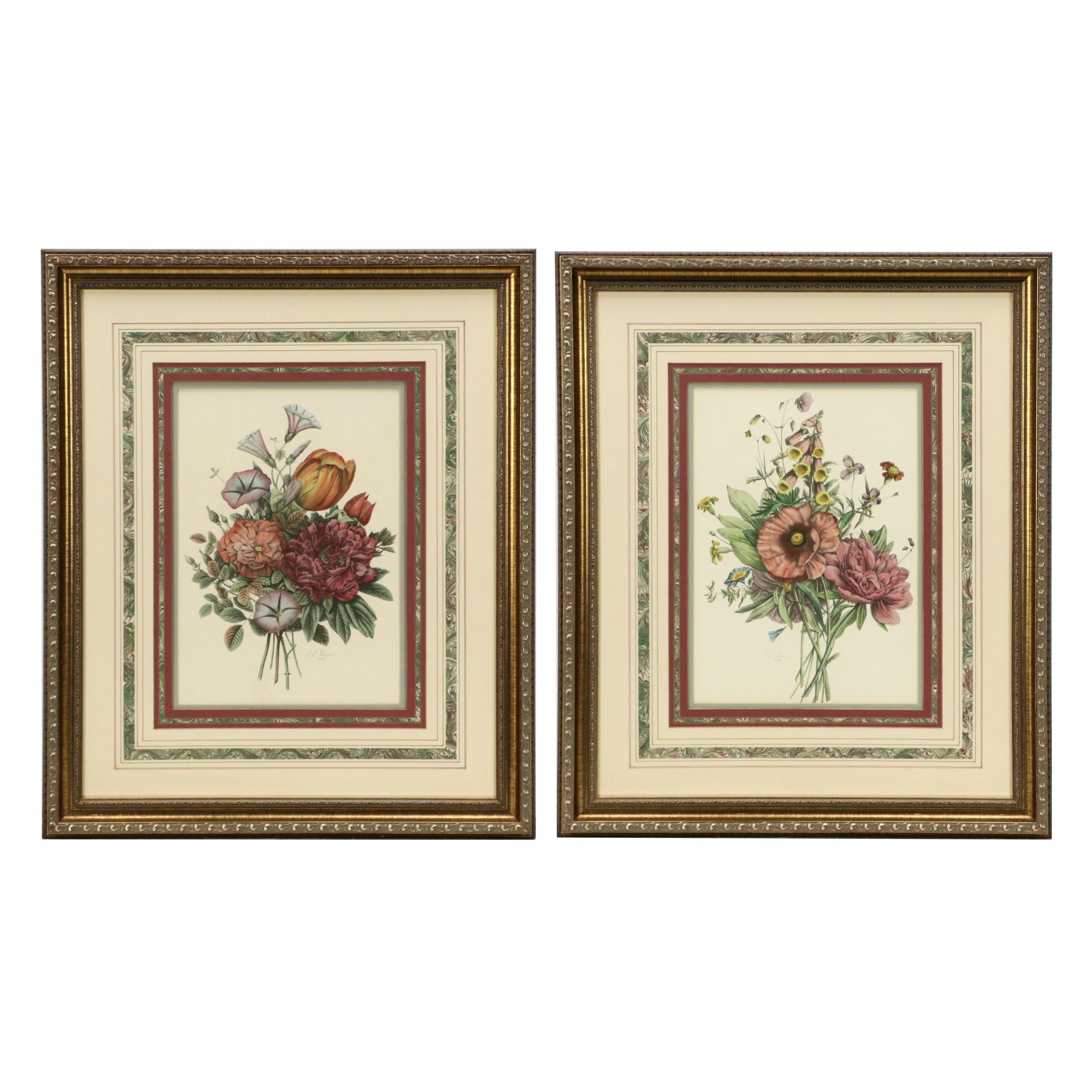 Botanical Halftone Prints After Jean-Louis Prévost