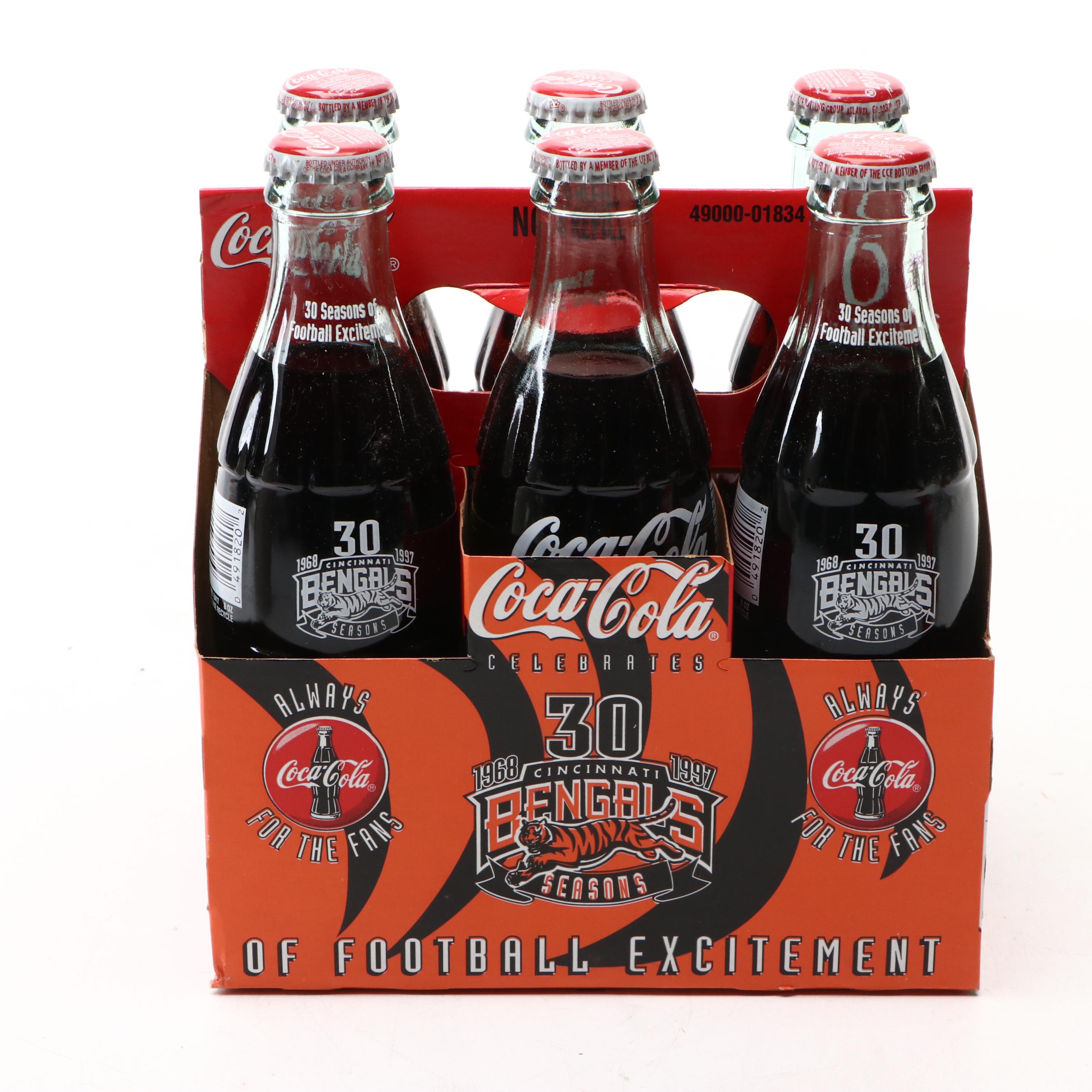 Coca-Cola NFL Bengals 30 Seasons Commemorative Bottles and Anthony Muñoz Can