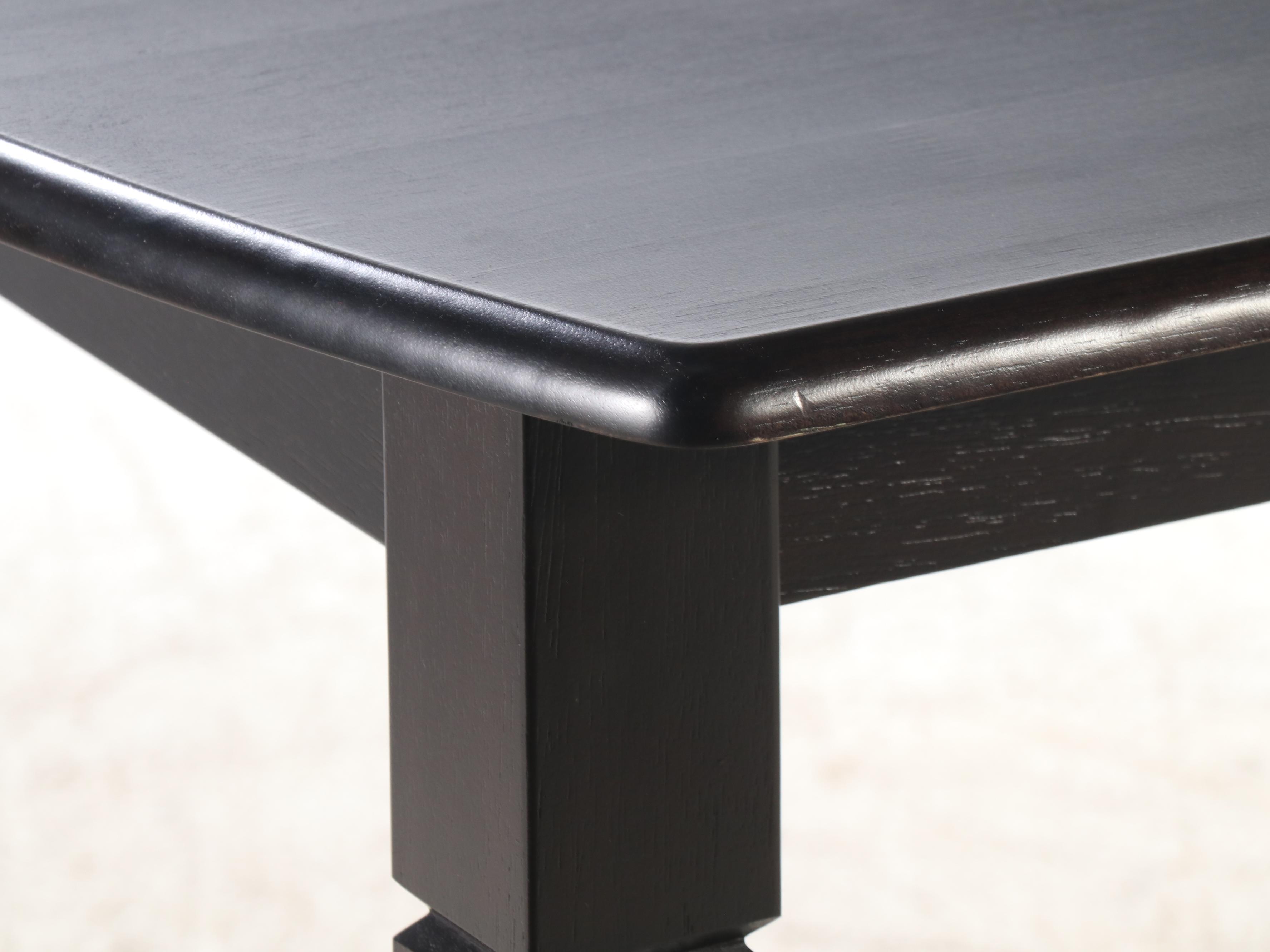 Hillsdale Furniture Ebonized Wood Dining Table and Two Benches, 2010