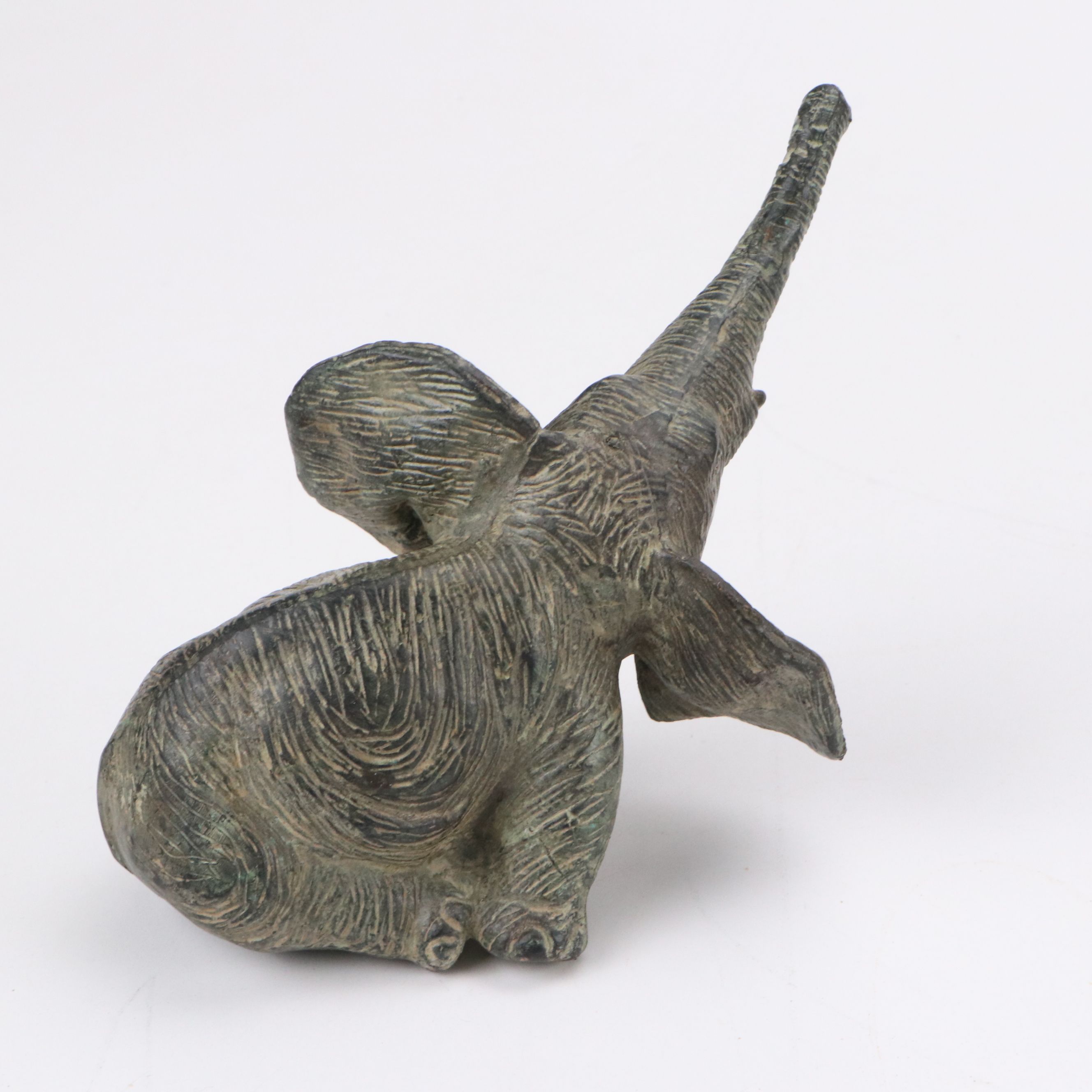 Persian Qalamdan Box with Stone Elephant and Brass Candlesticks