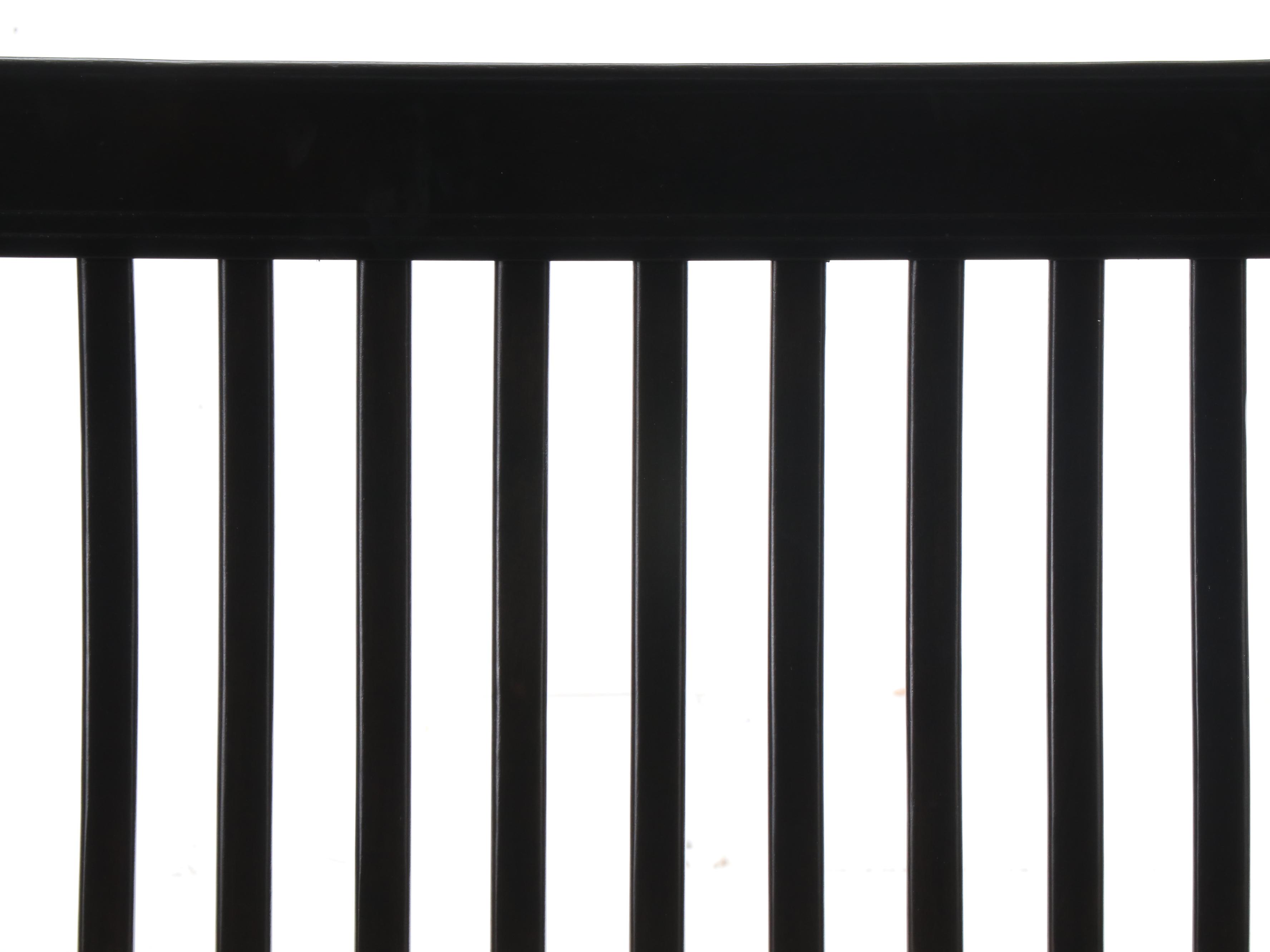 Hillsdale Furniture Ebonized Wood Dining Table and Two Benches, 2010