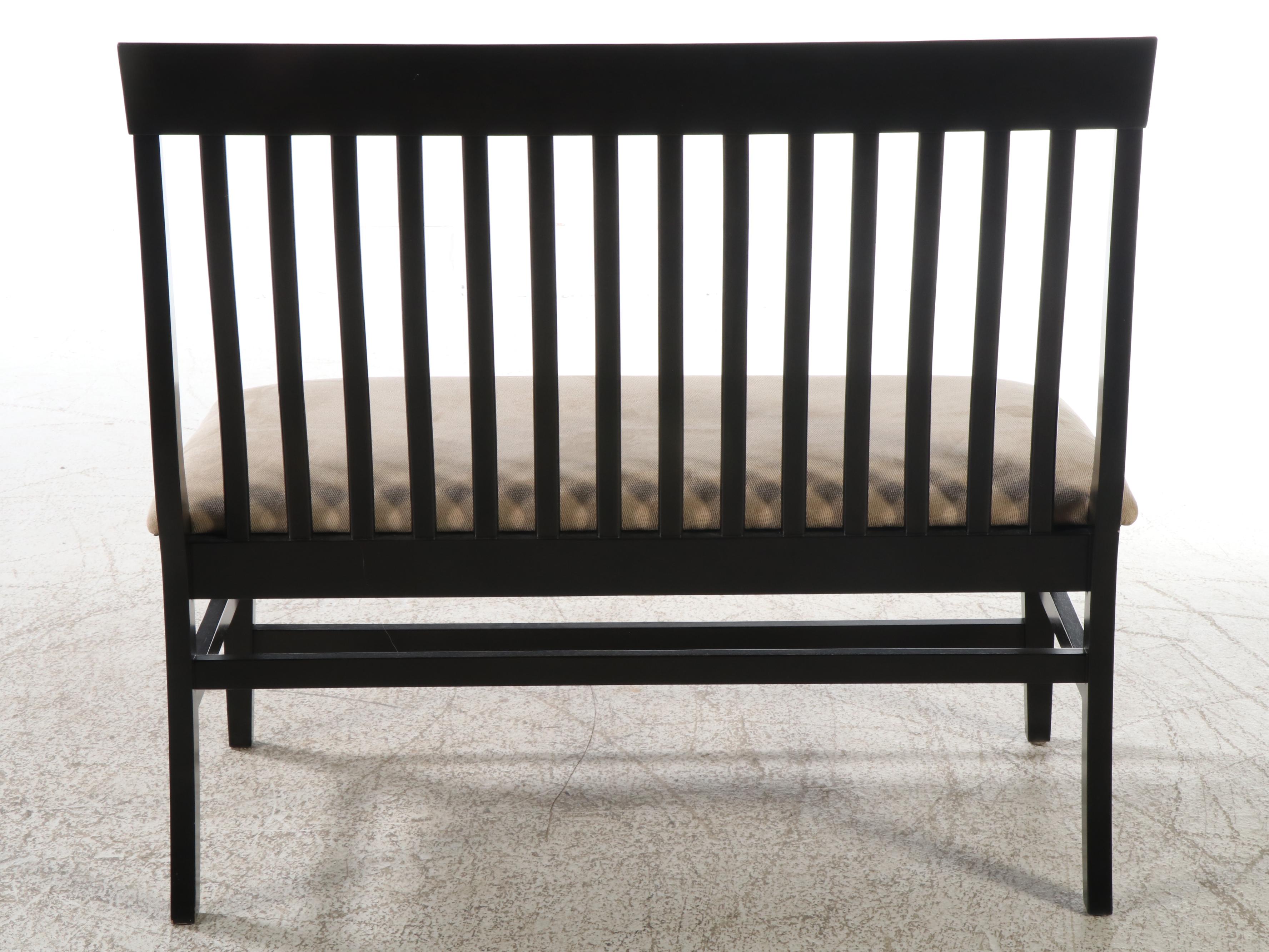 Hillsdale Furniture Ebonized Wood Dining Table and Two Benches, 2010