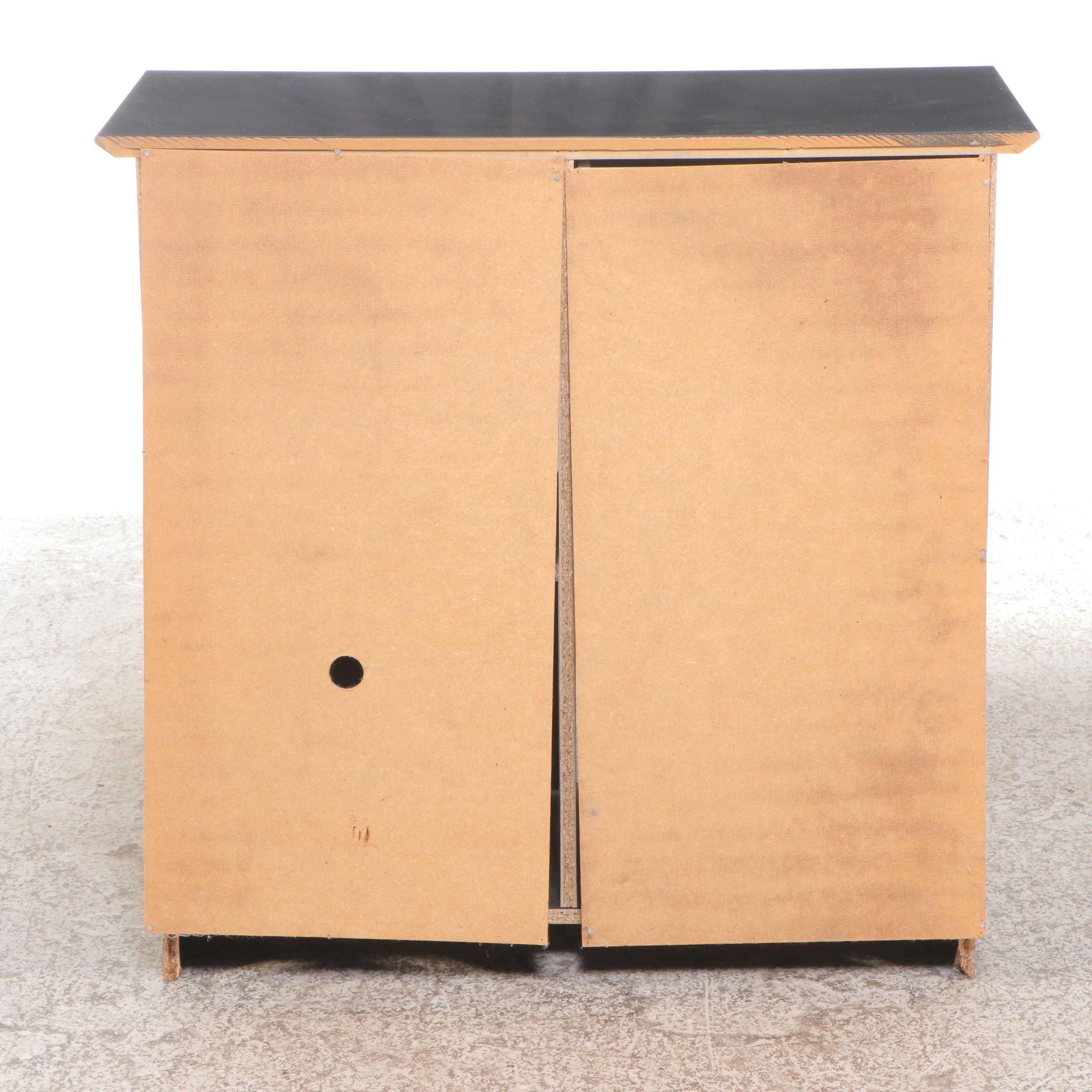 Black-Painted Wood Bar Cabinet