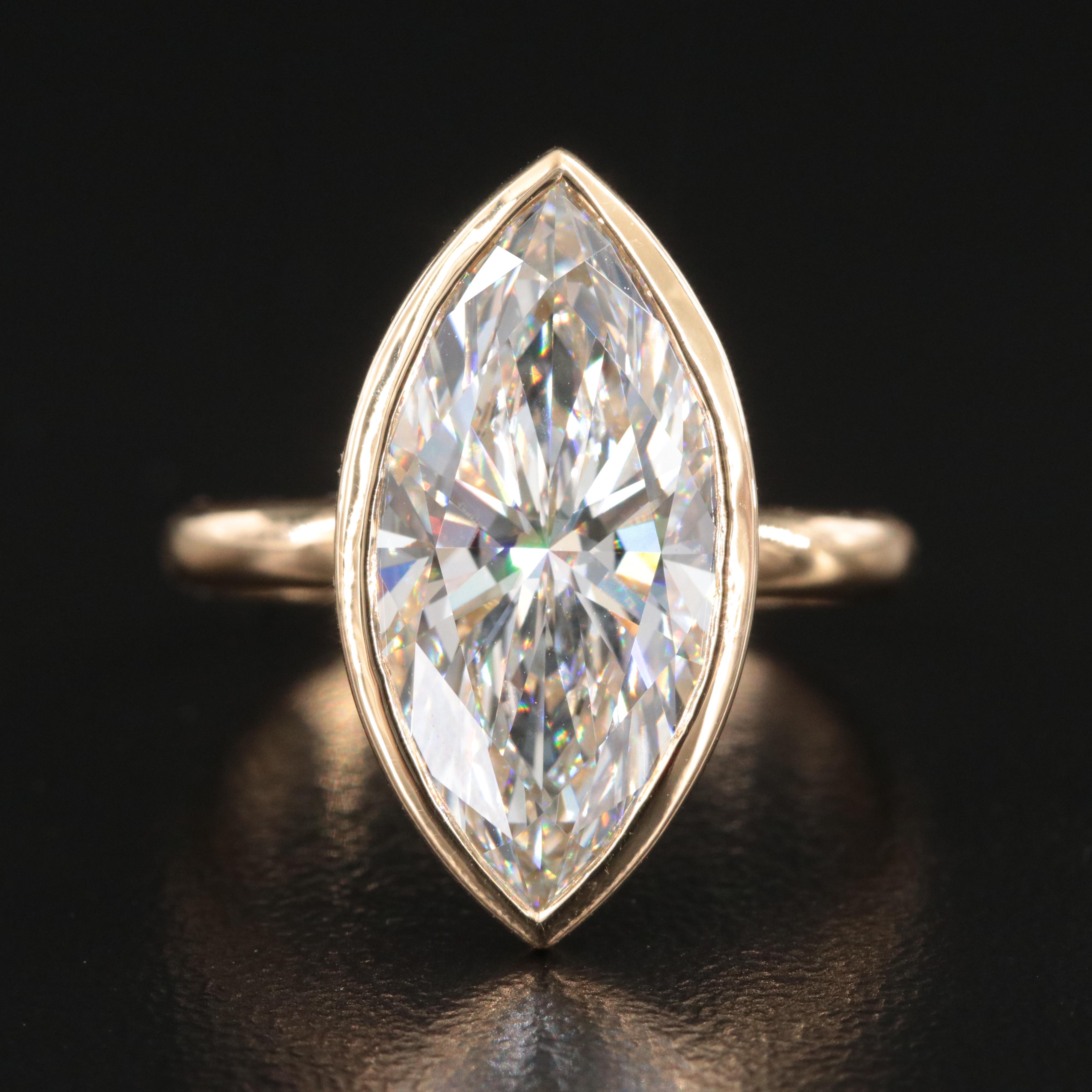 18K 4.74 CT Lab Grown Diamond Solitaire Ring with IGI Report