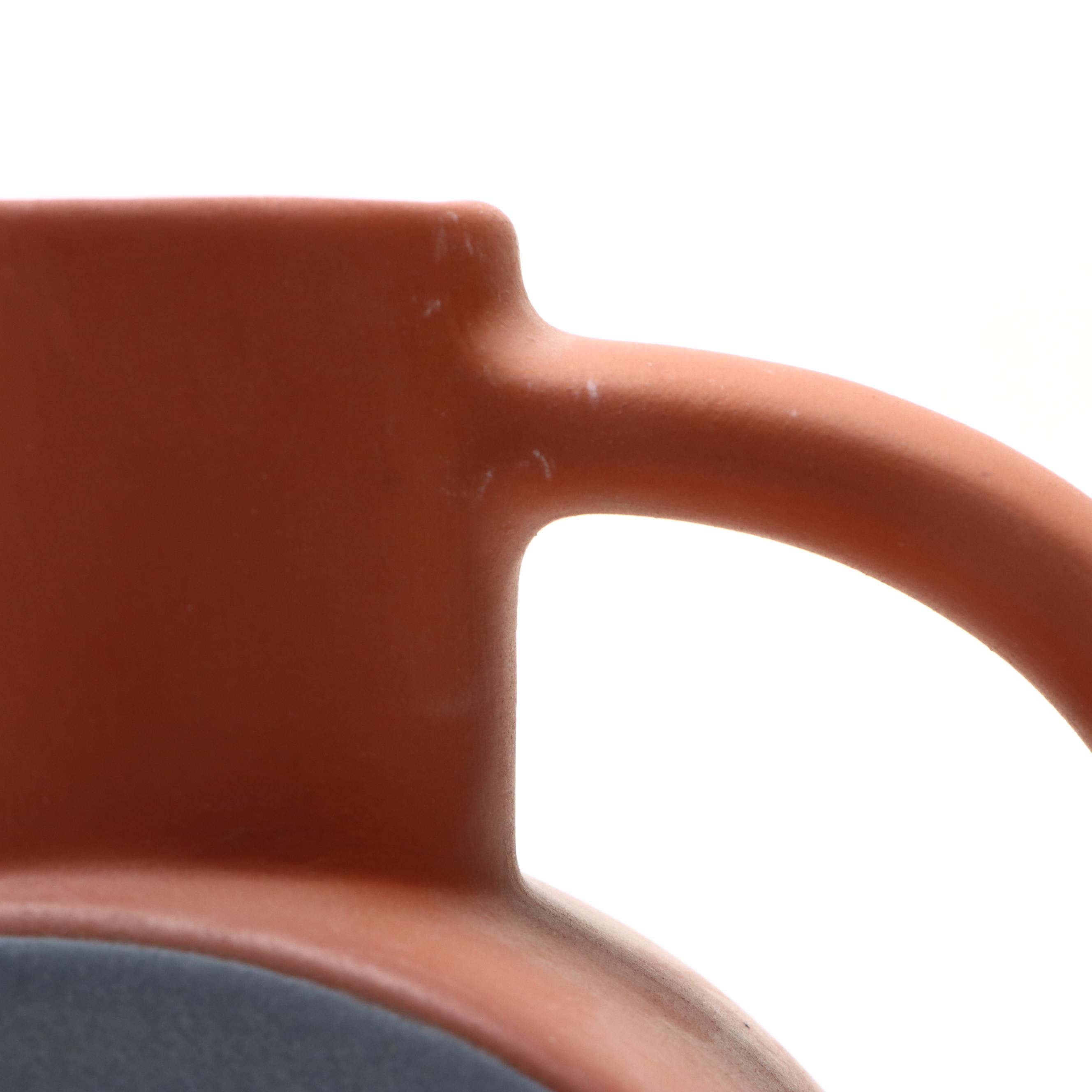 Eva Zeisel Postmodern Terracotta Pitcher with Matte Grey Glaze