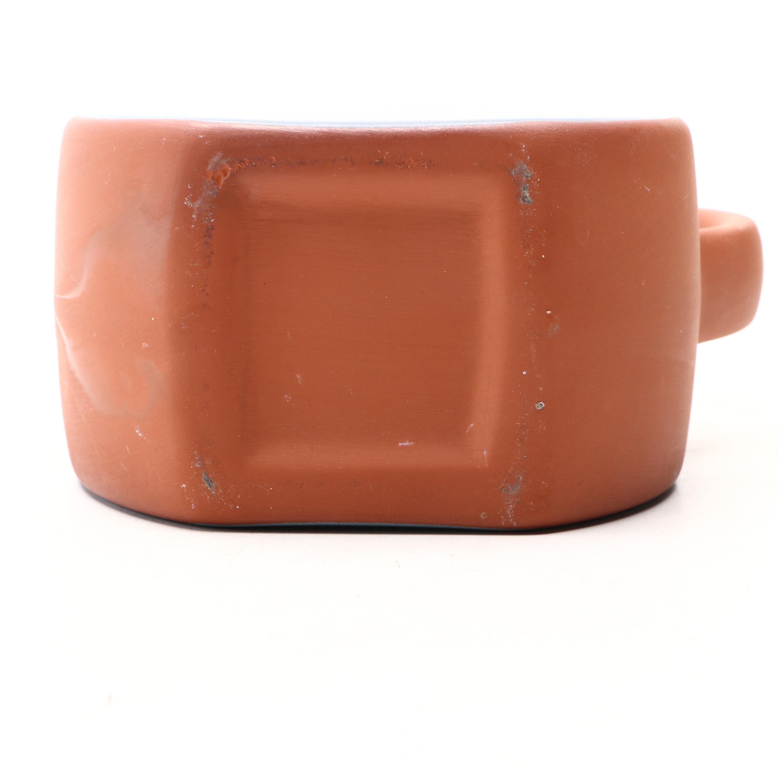 Eva Zeisel Postmodern Terracotta Pitcher with Matte Grey Glaze