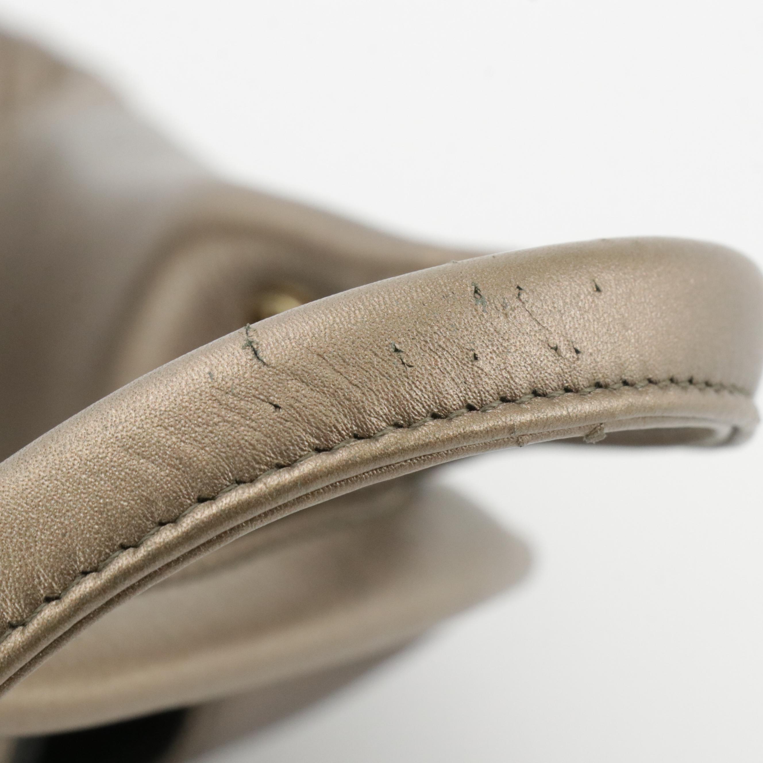 BVLGARI "Chandra Labyrinth" Hobo Shoulder Bag in Swirl-Stitched Metallic Leather