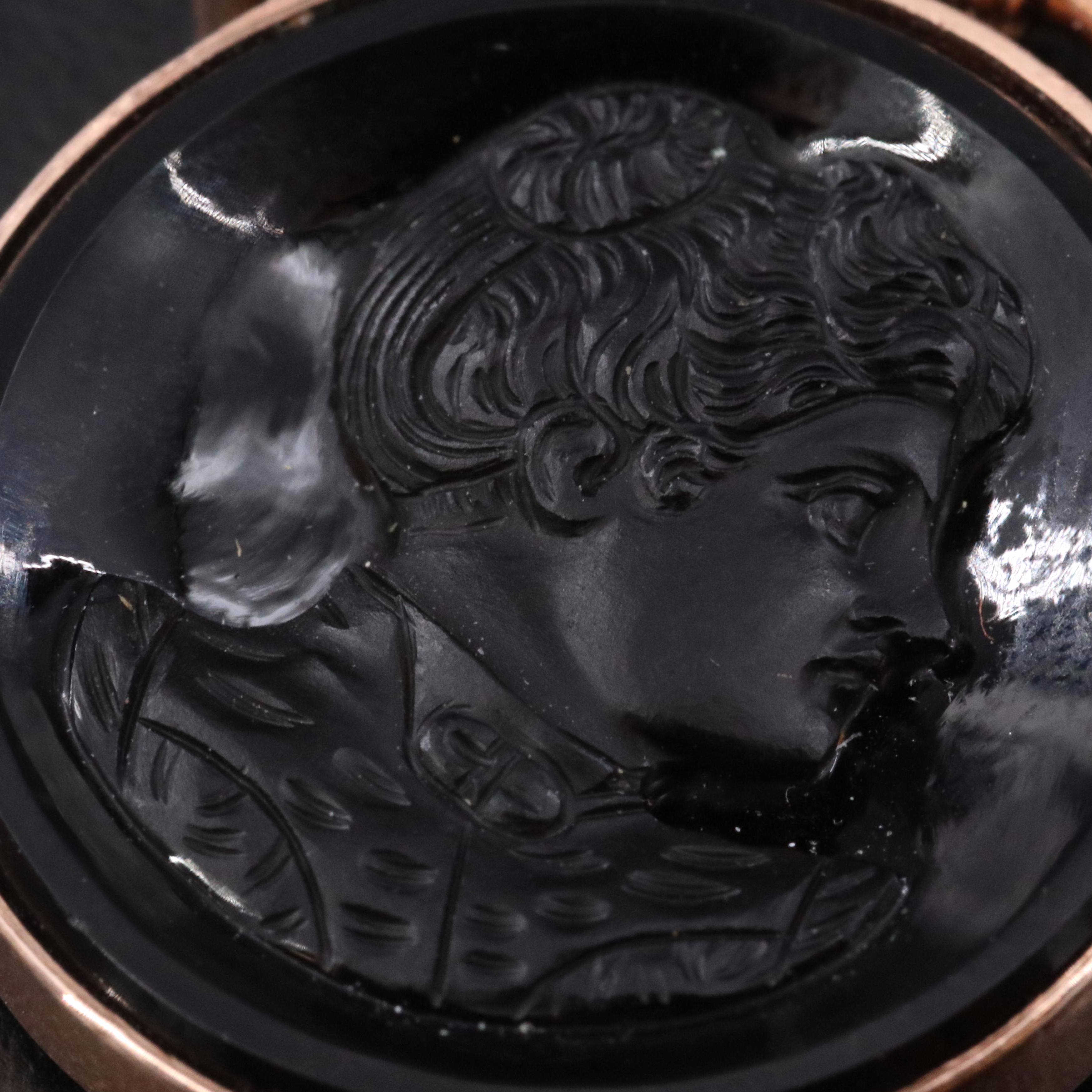 Antique 10K Sard Cameo Pendant