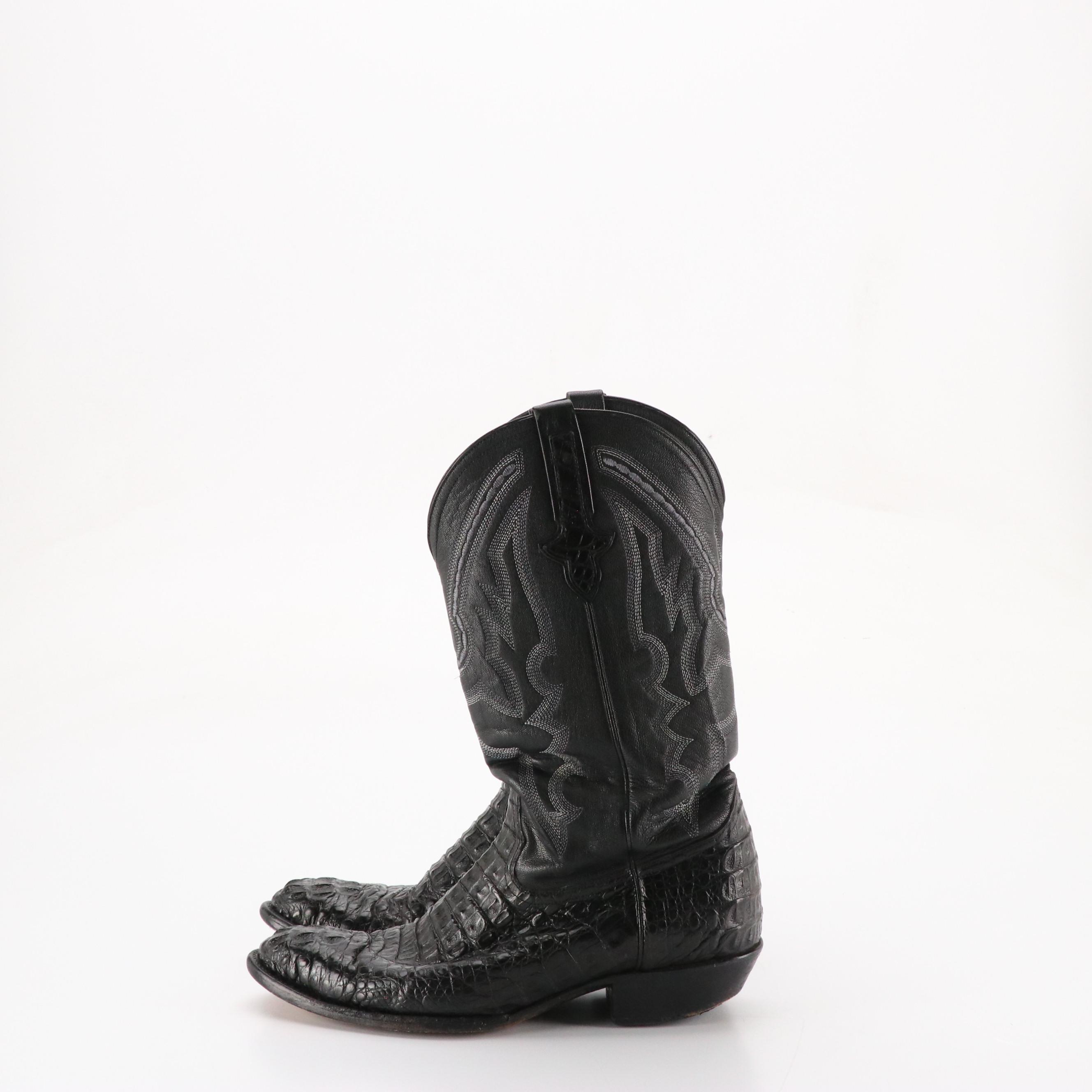 Men's Ferrini Caiman and Leather Western Boots