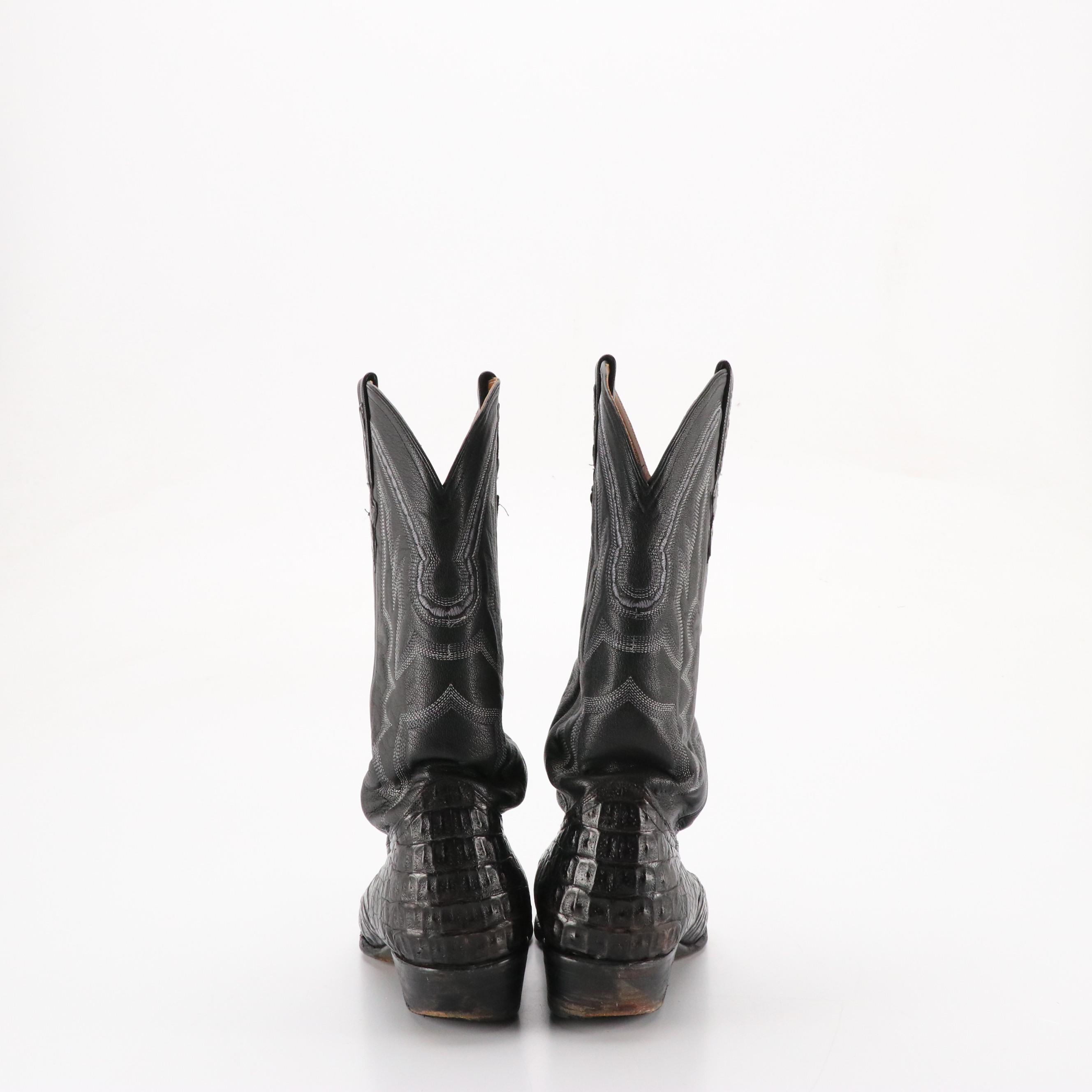 Men's Ferrini Caiman and Leather Western Boots