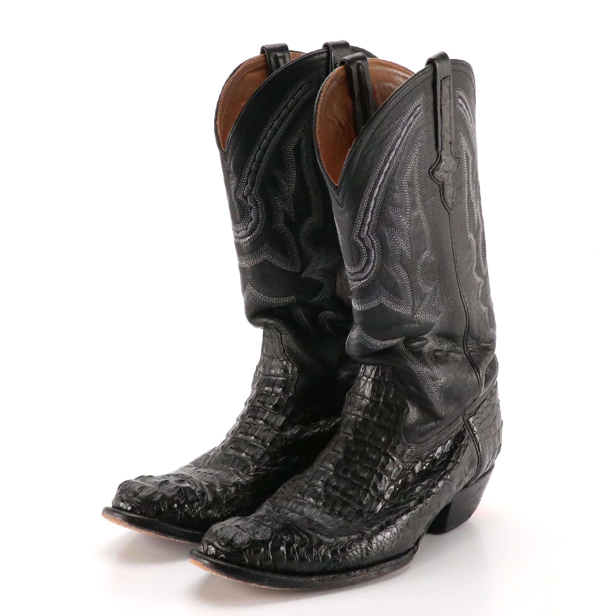 Men's Ferrini Caiman and Leather Western Boots