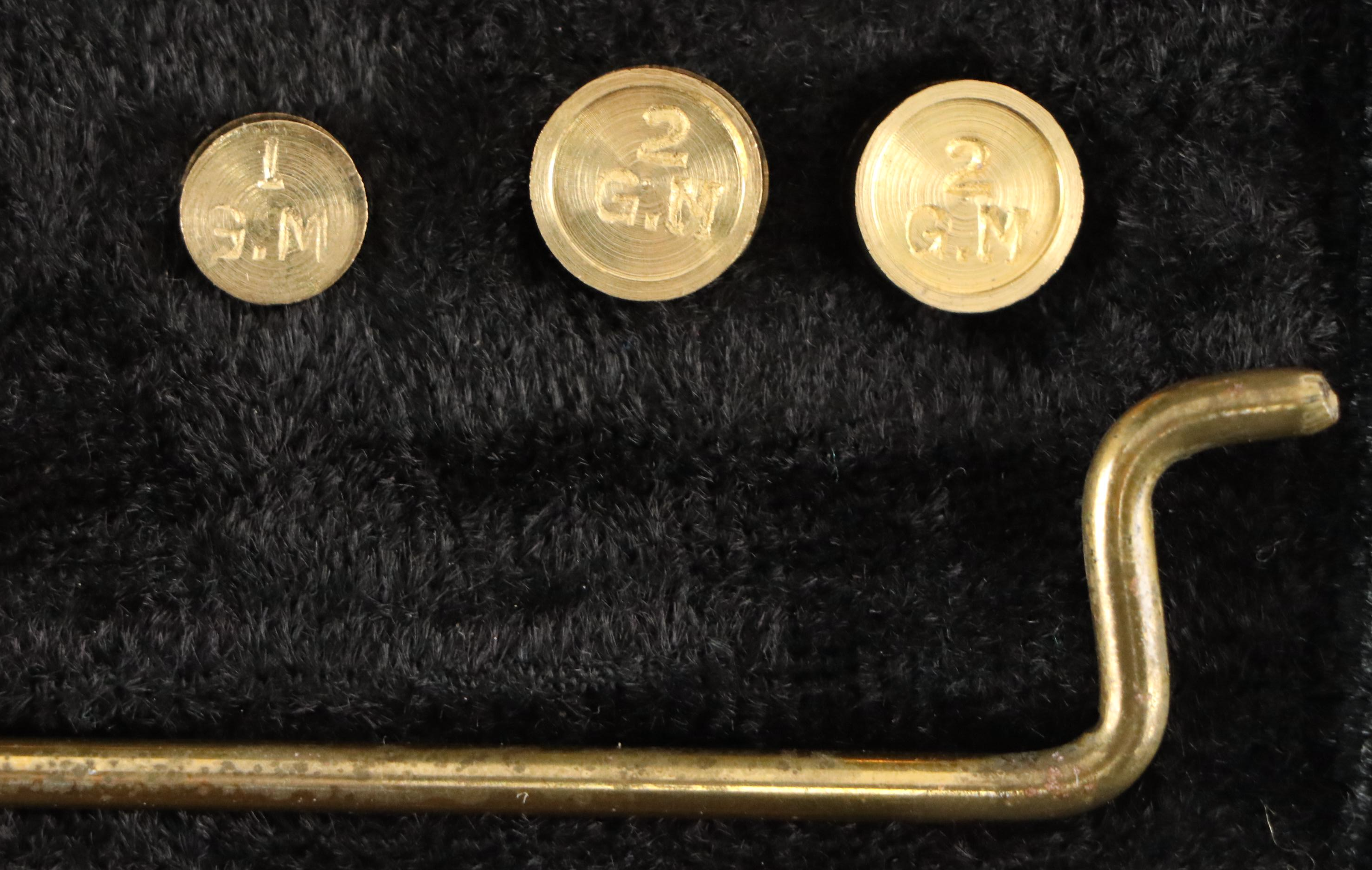 Portable Brass Balance Scale and Weights with Velour Case
