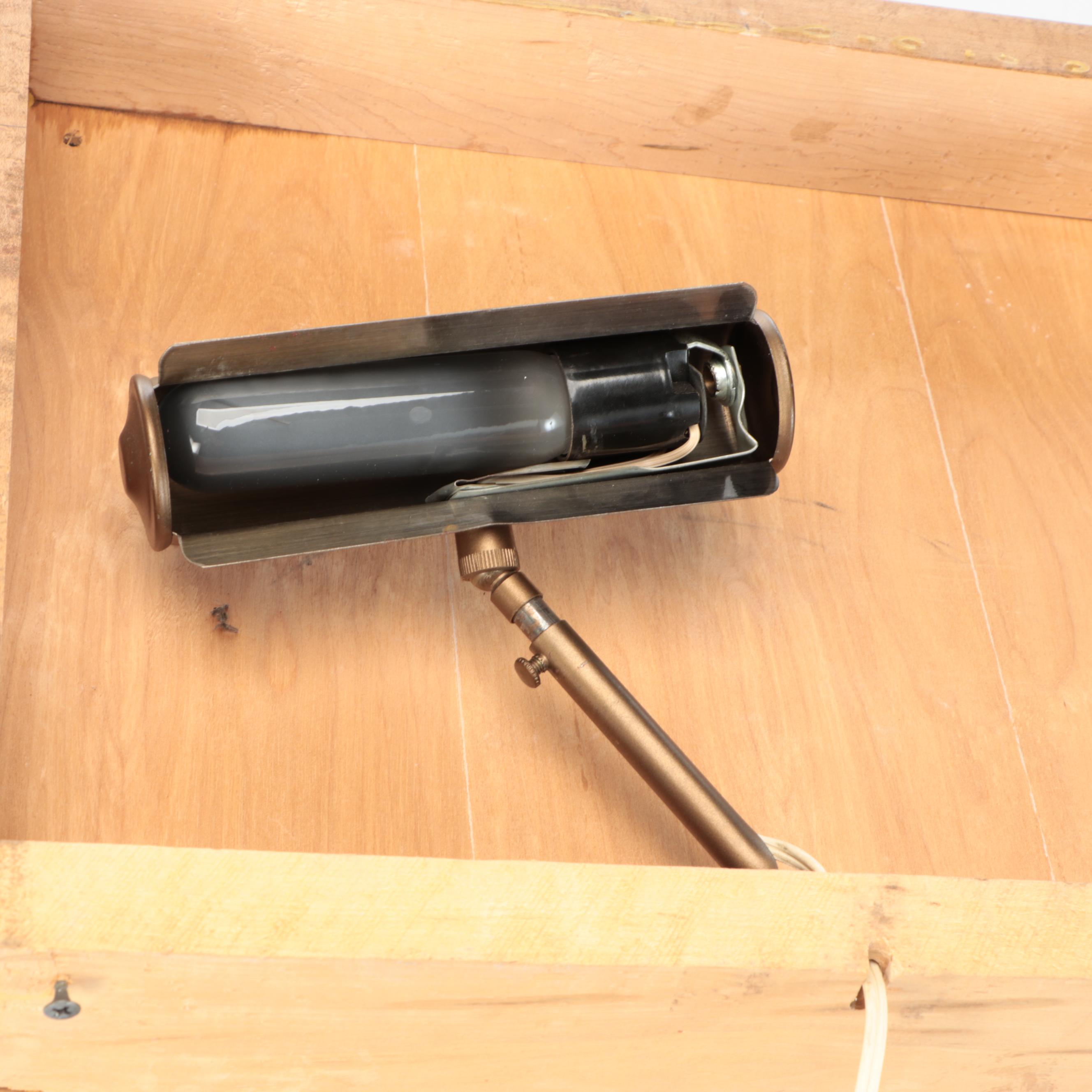 Mirrored Back Illuminated Wood and Glass Display Cabinet