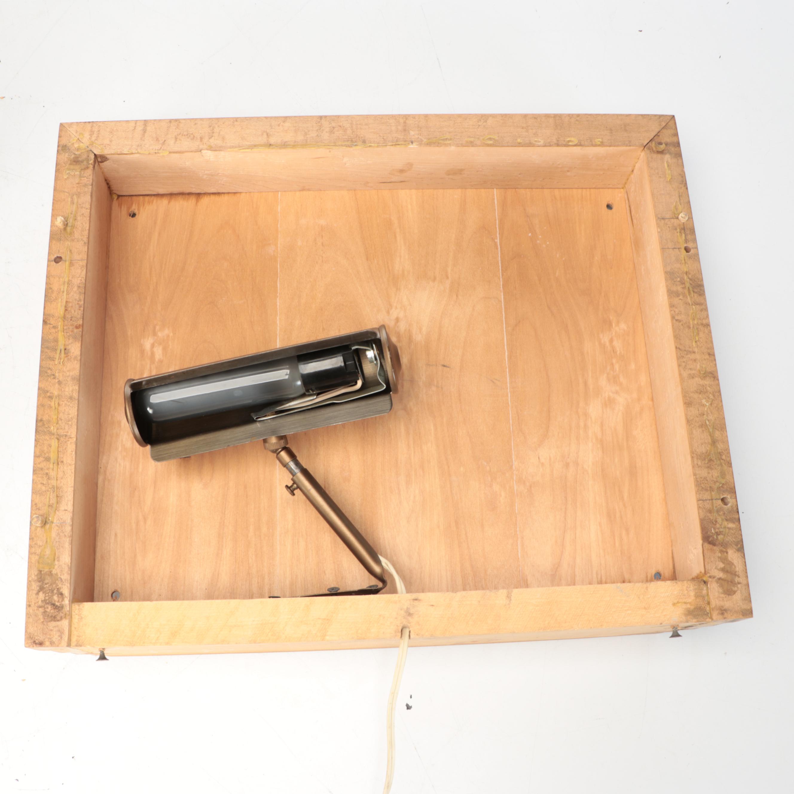 Mirrored Back Illuminated Wood and Glass Display Cabinet