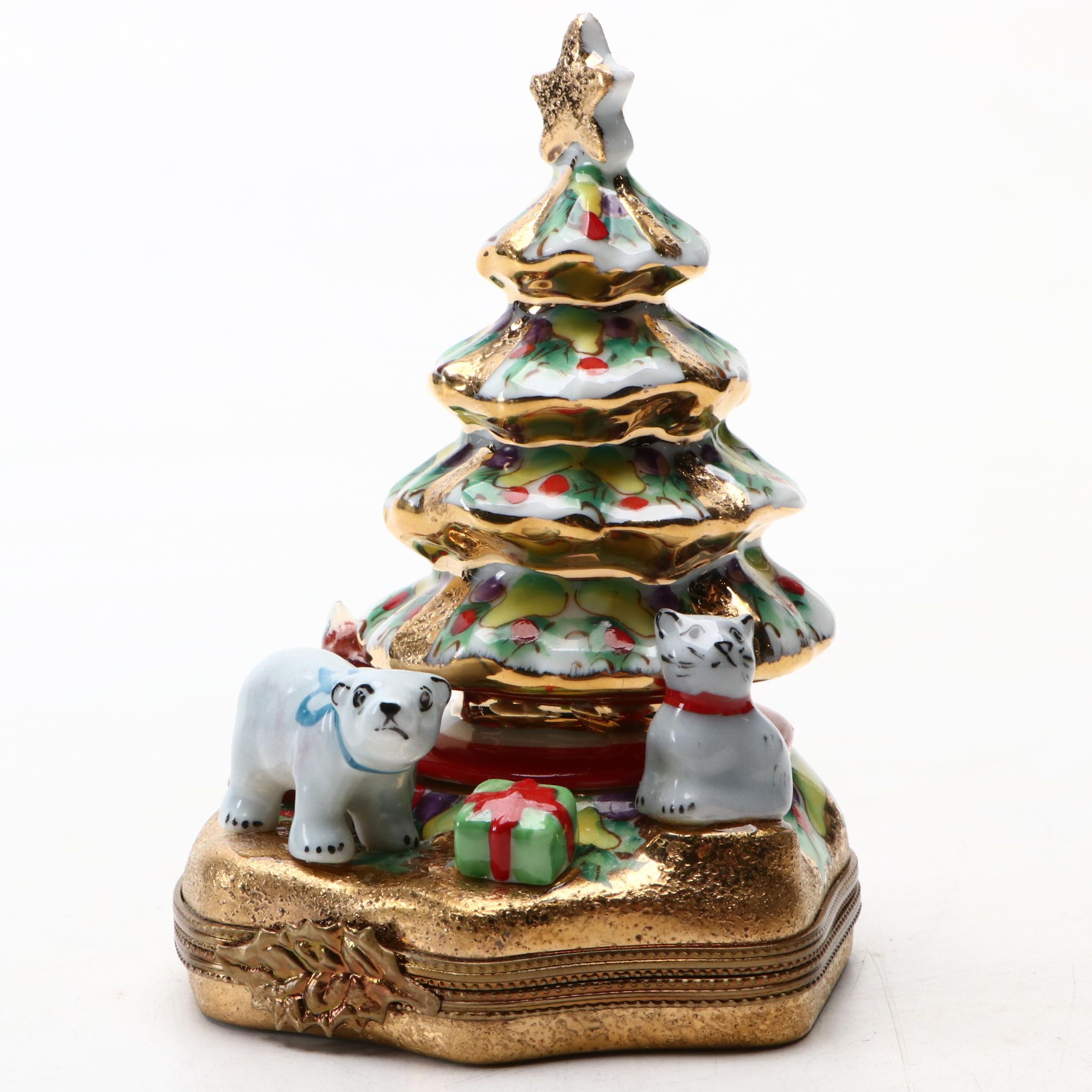 Chamart Porcelain Christmas Tree Limoges Box