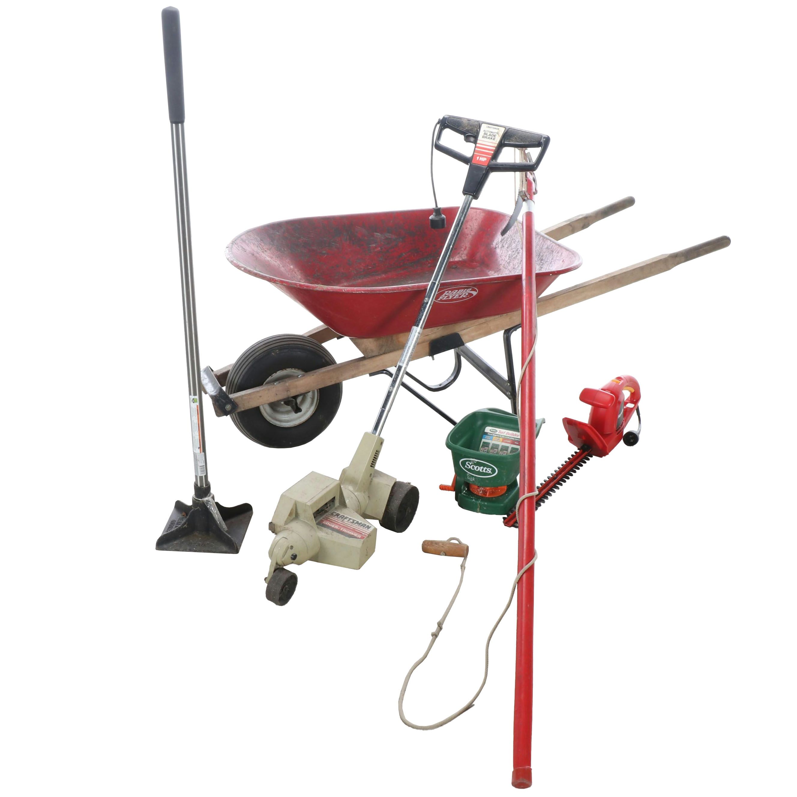 Craftsman Edger/Trimmer, Radio Flyer Wheelbarrow, and More Garden Tools