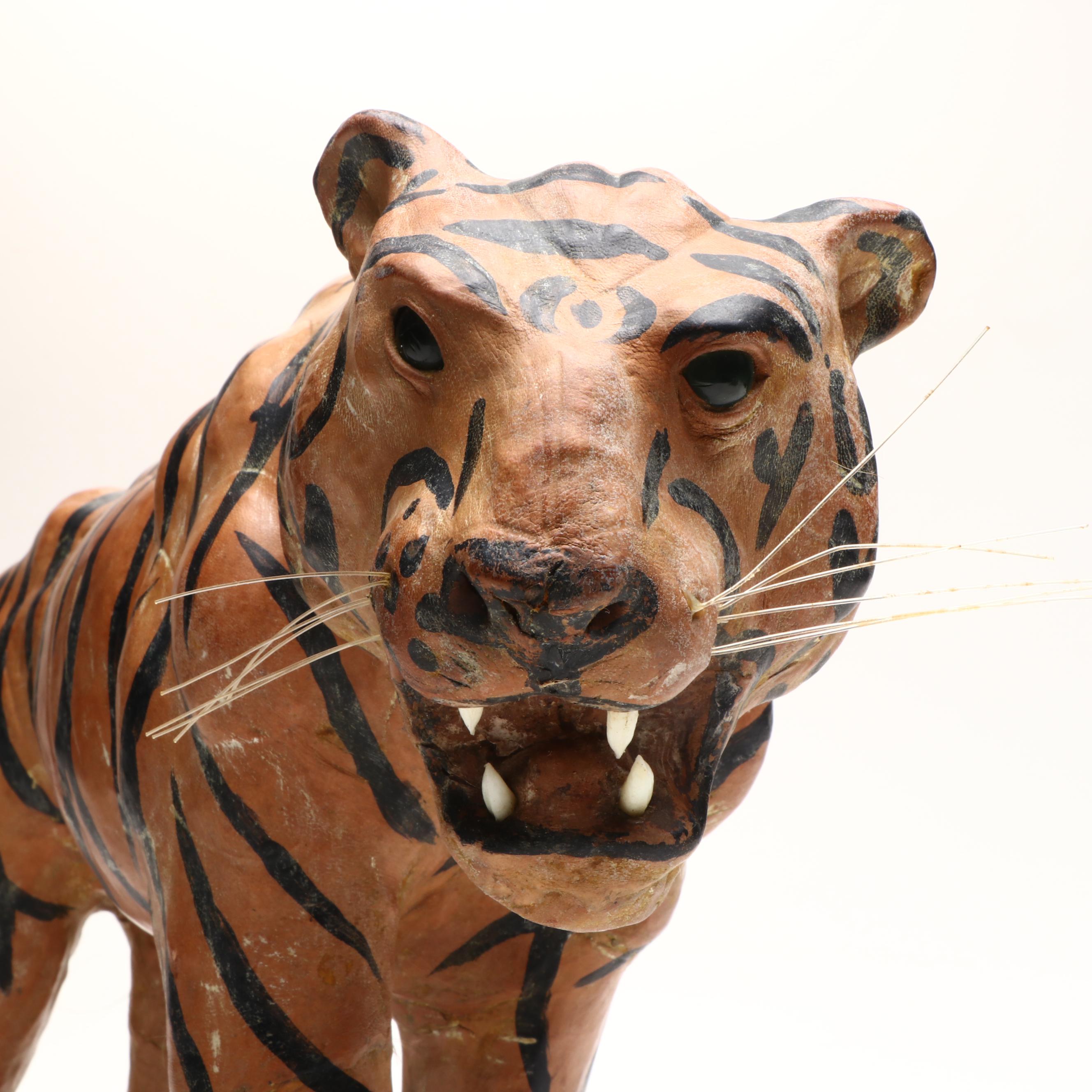 Papier-Mâché Tiger Sculpture