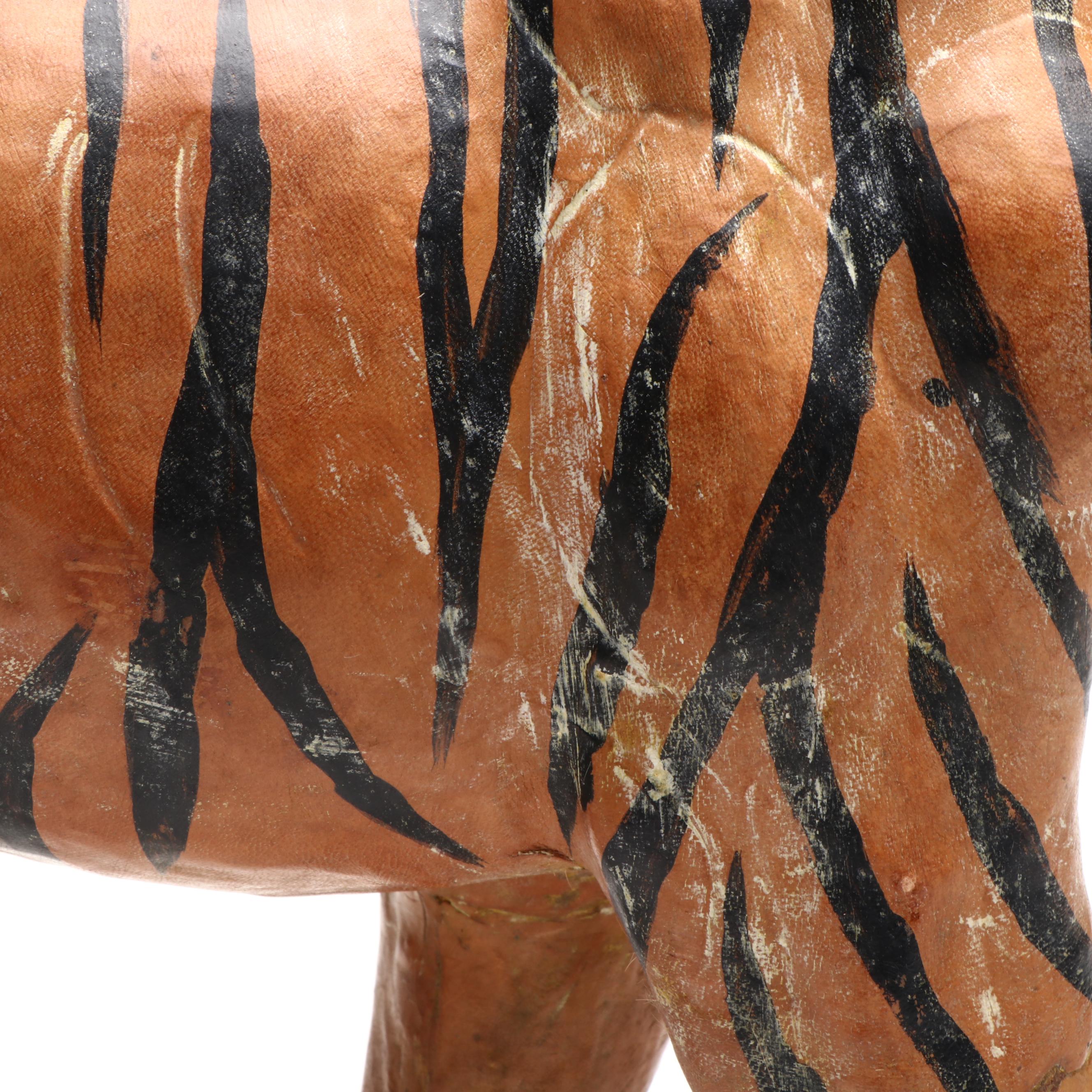 Papier-Mâché Tiger Sculpture