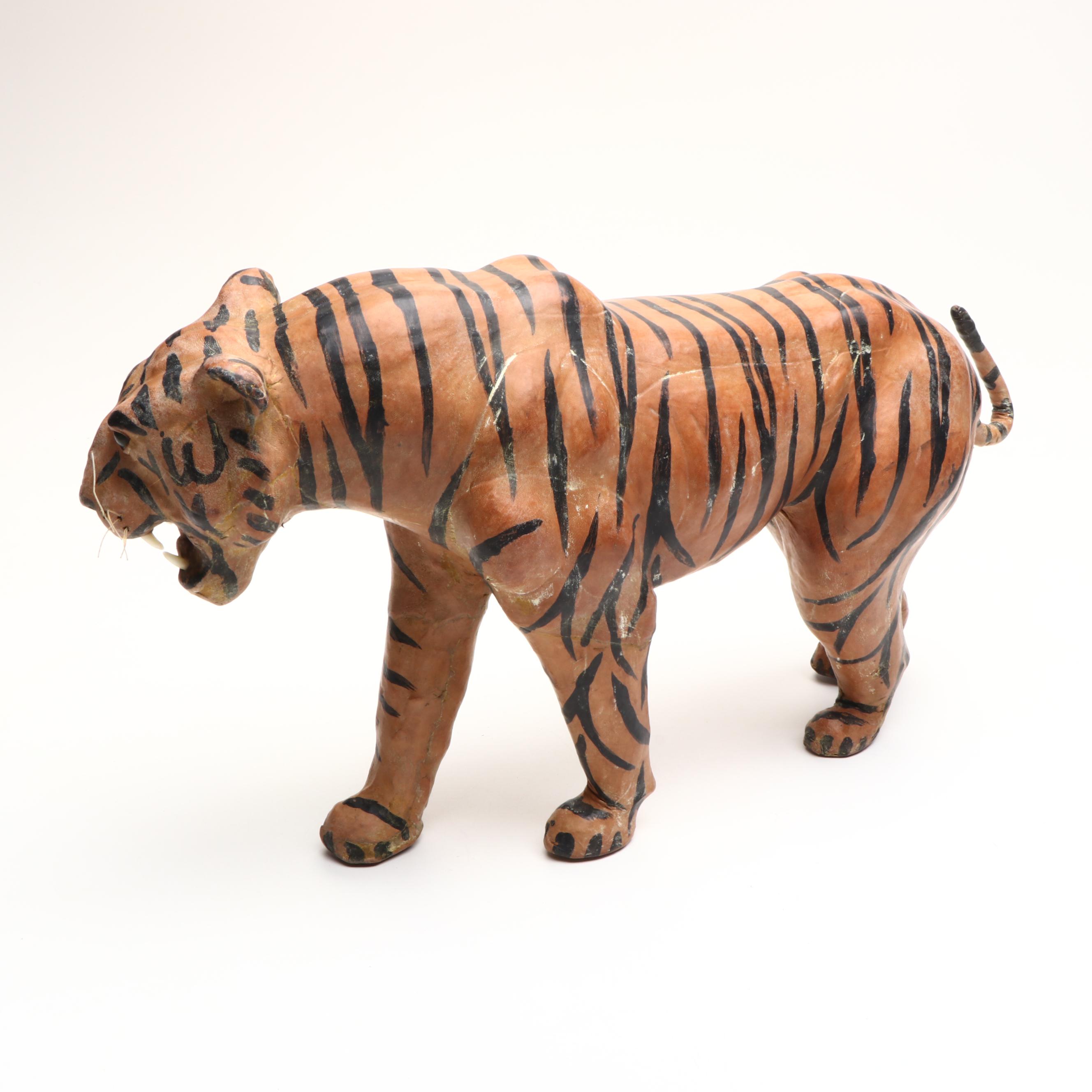 Papier-Mâché Tiger Sculpture