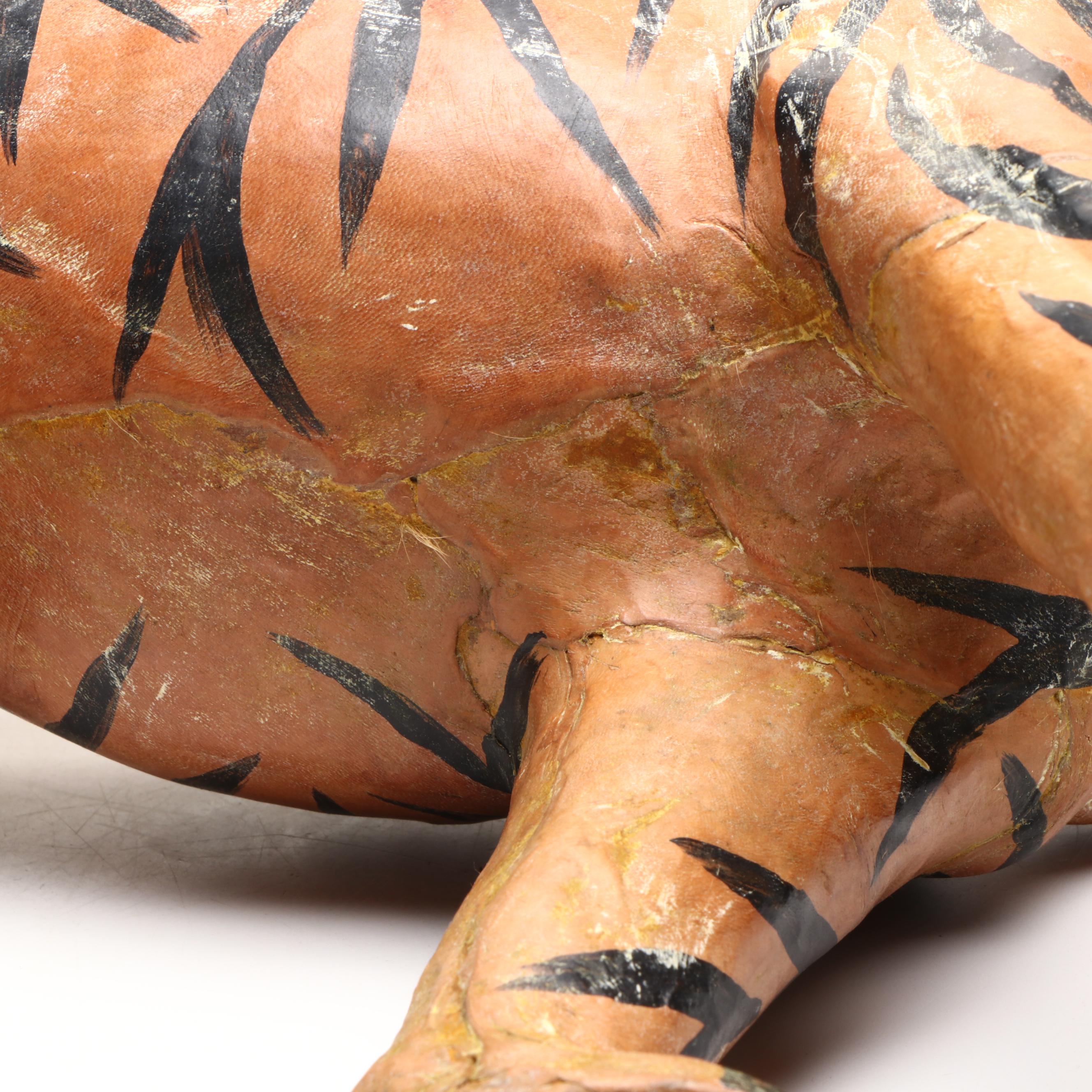 Papier-Mâché Tiger Sculpture