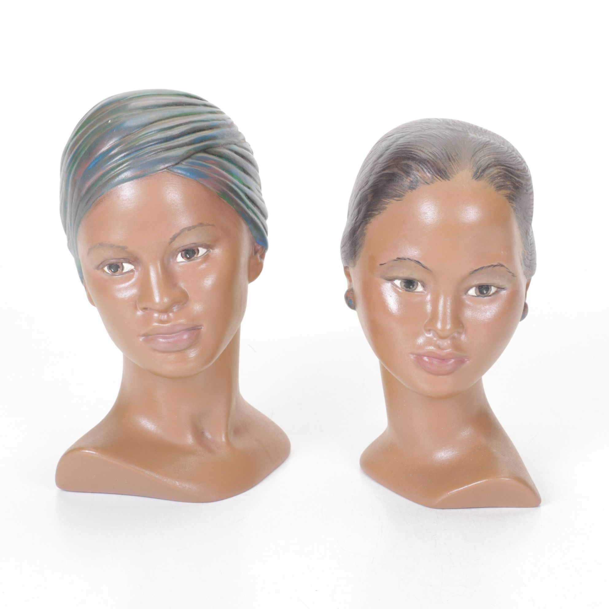 Hand-Painted Busts of Polynesian Women
