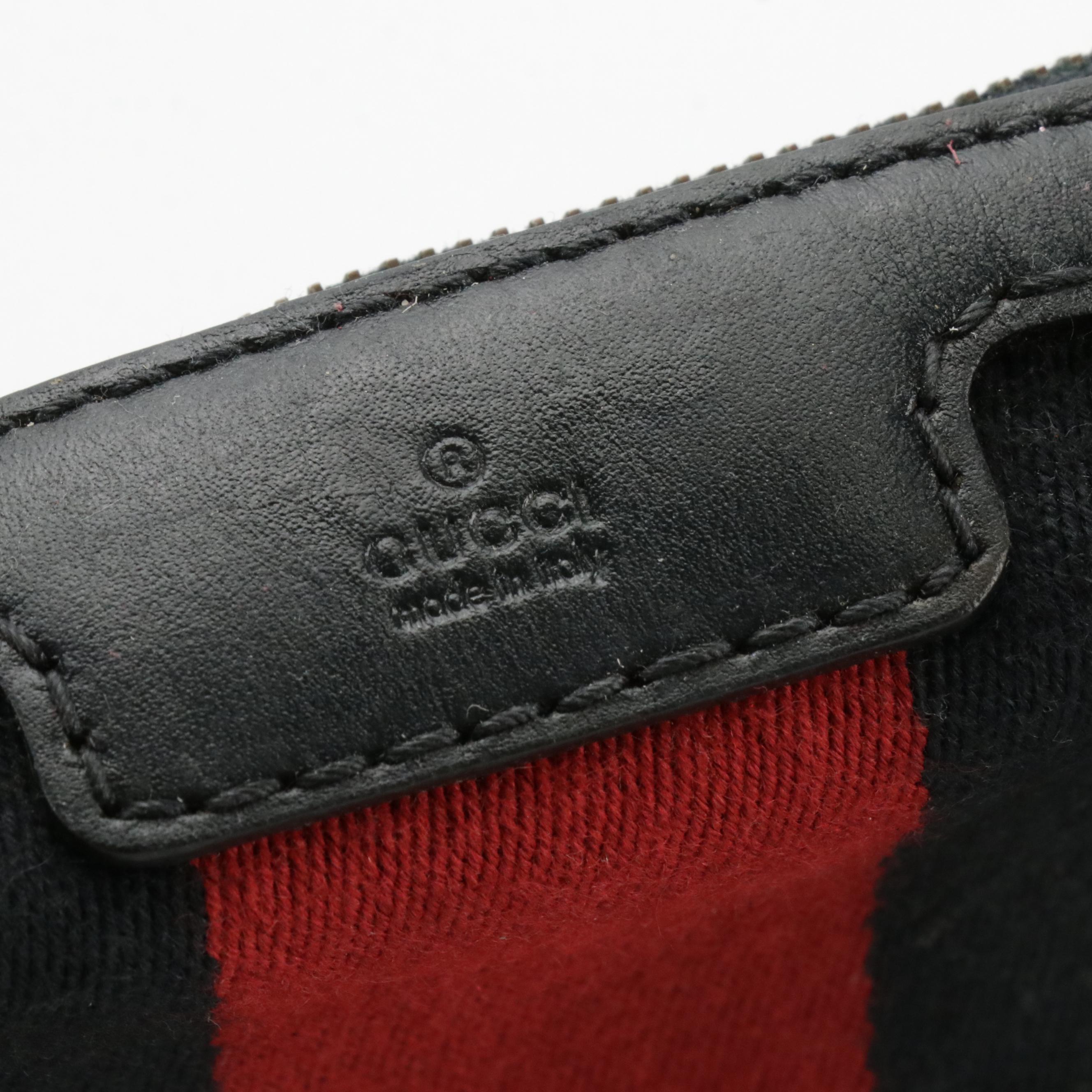 Gucci Two-Way Boston Bag in Navy Blue Canvas, Web Stripe and Leather