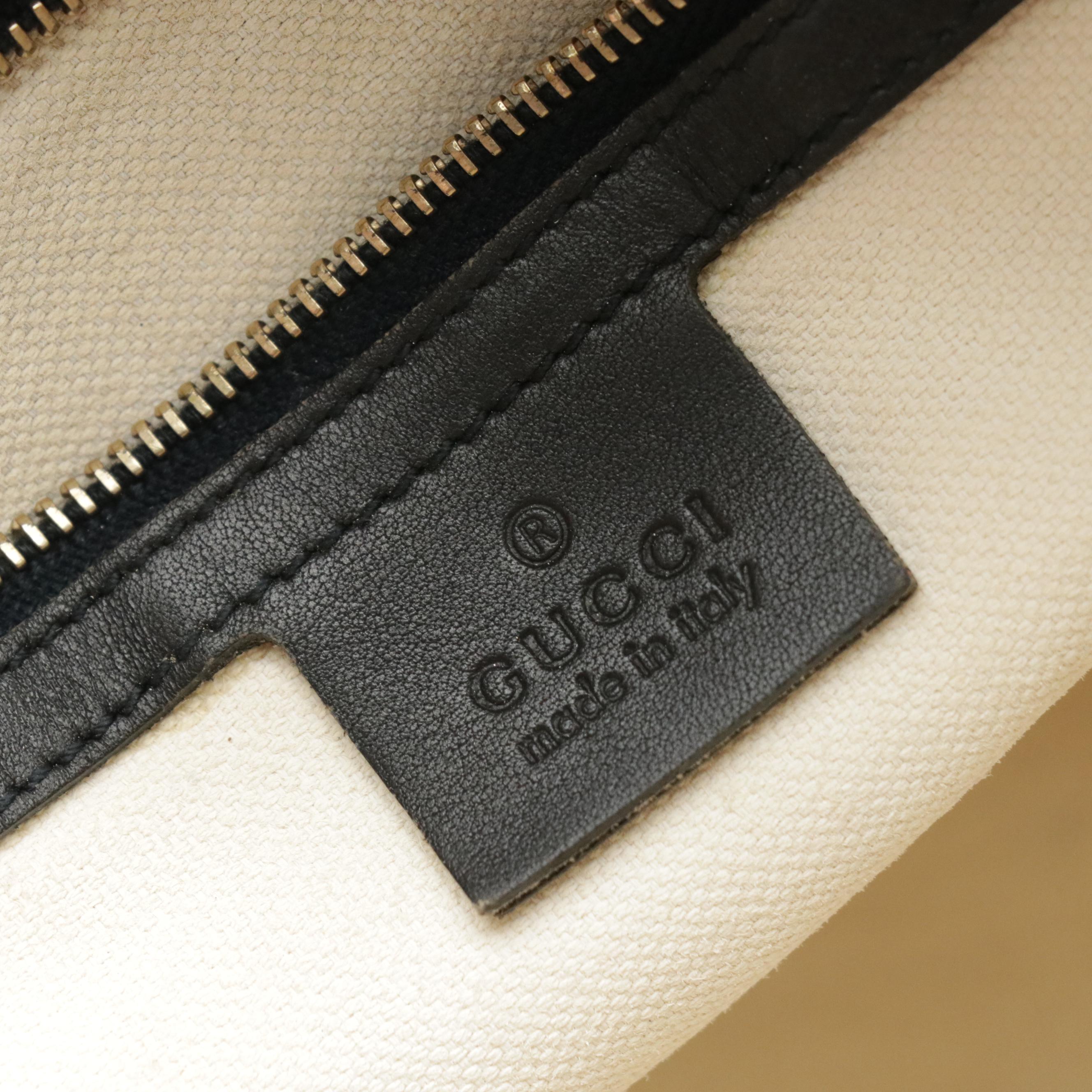 Gucci Two-Way Boston Bag in Navy Blue Canvas, Web Stripe and Leather