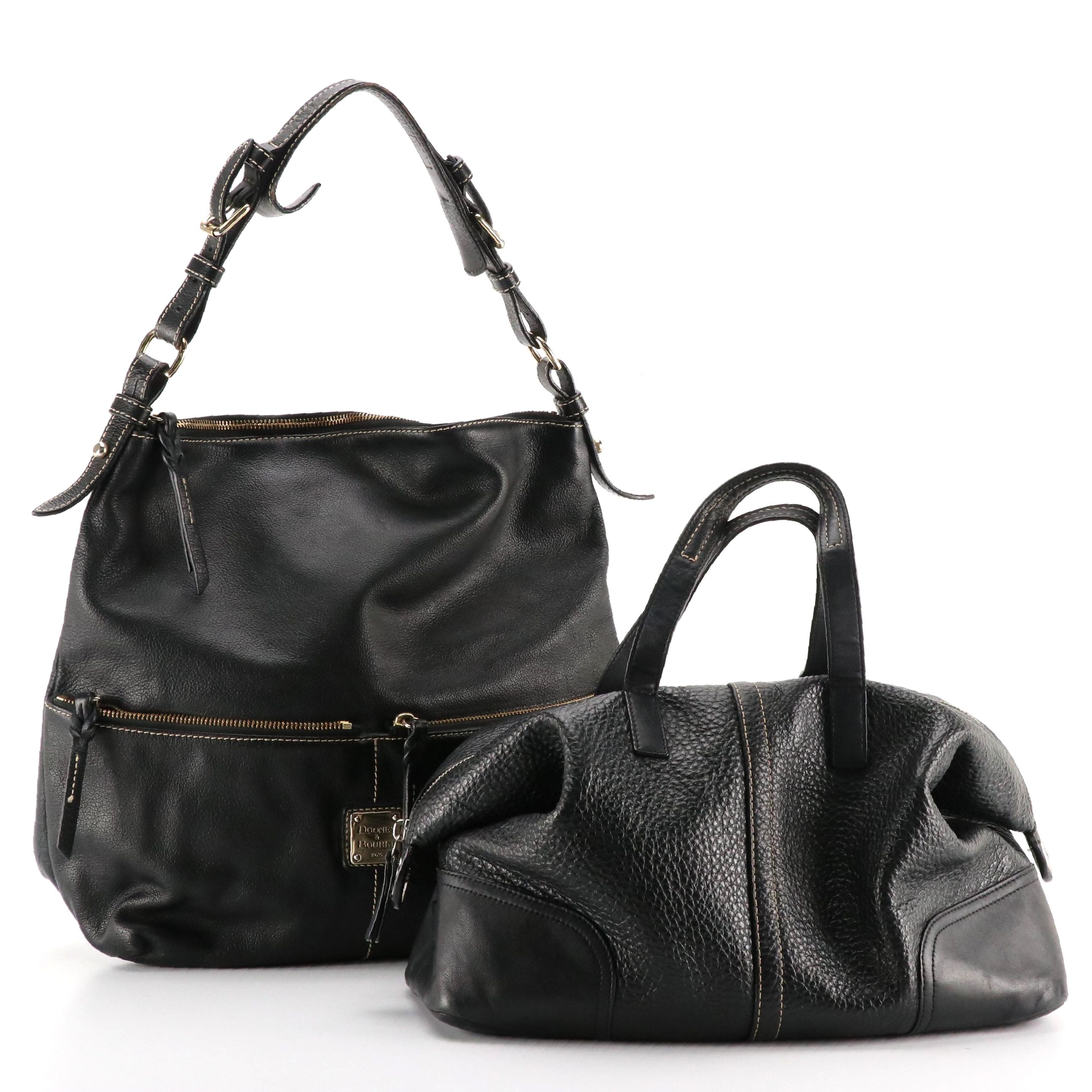 Coach Two-Way Satchel Bag and Dooney & Bourke Shoulder Bag in Black Leather