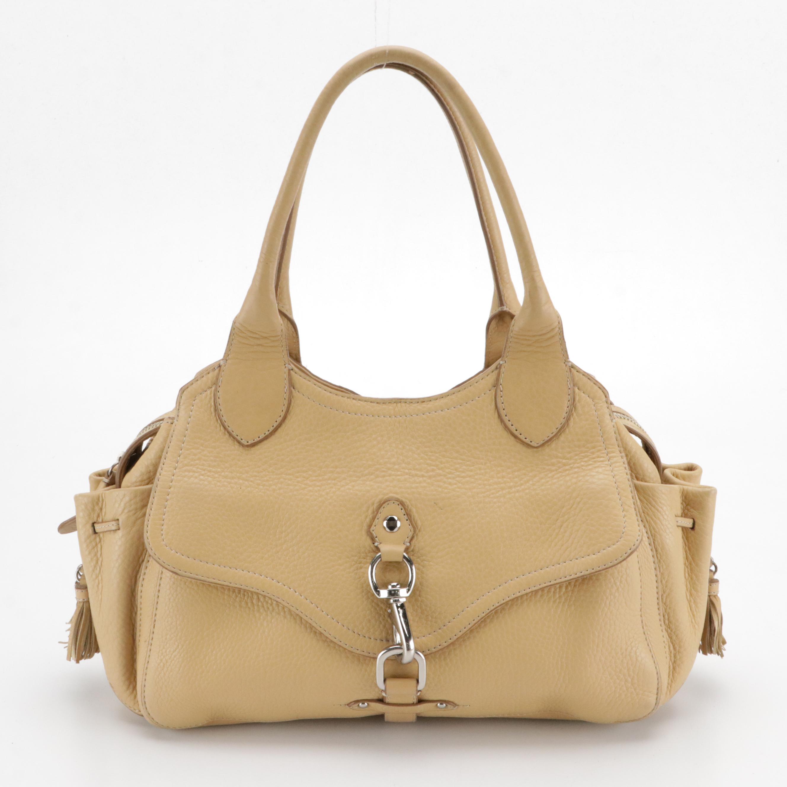 Cole Haan Beige Leather Shoulder Satchel, Coach Mini Zippered Shoulder Bag