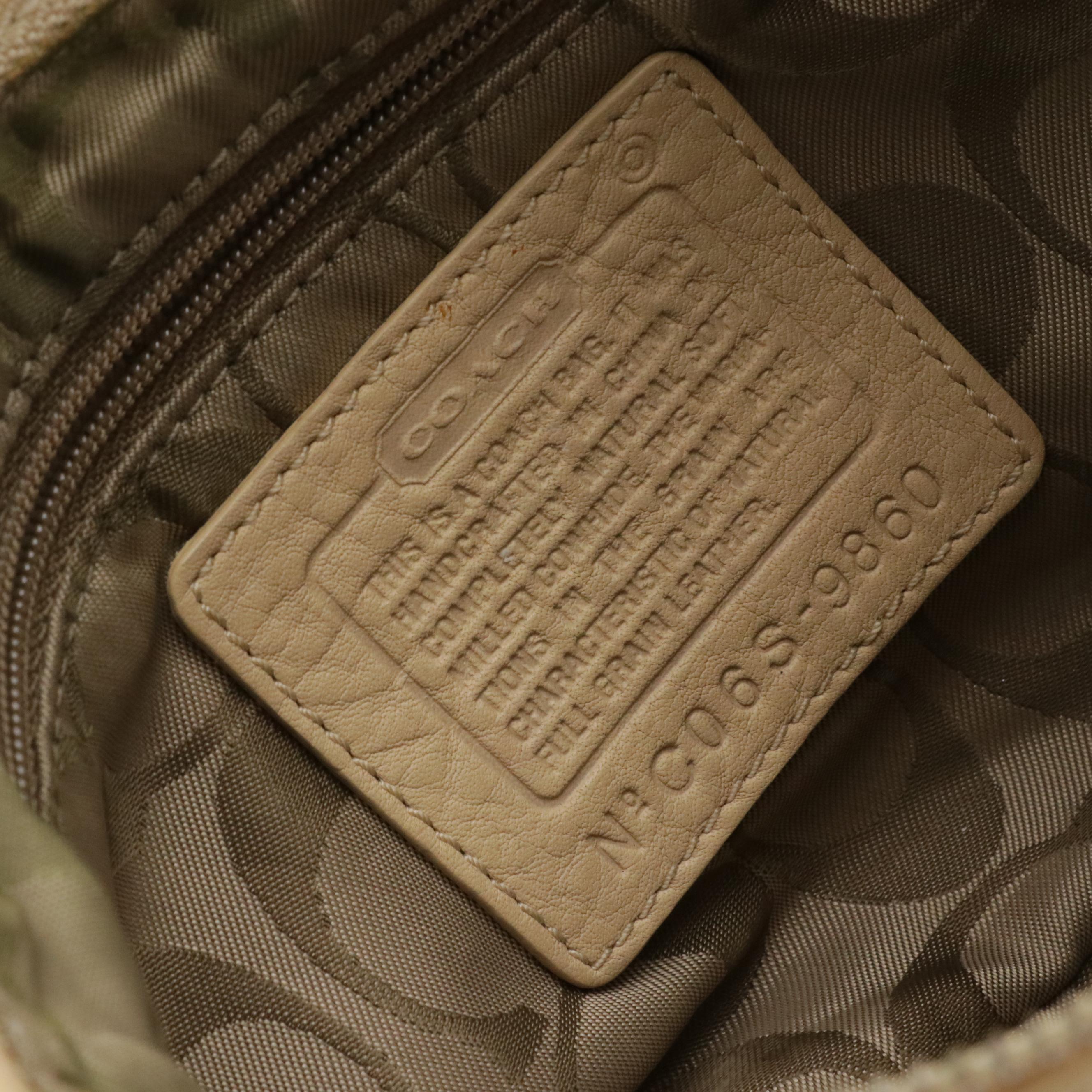 Cole Haan Beige Leather Shoulder Satchel, Coach Mini Zippered Shoulder Bag