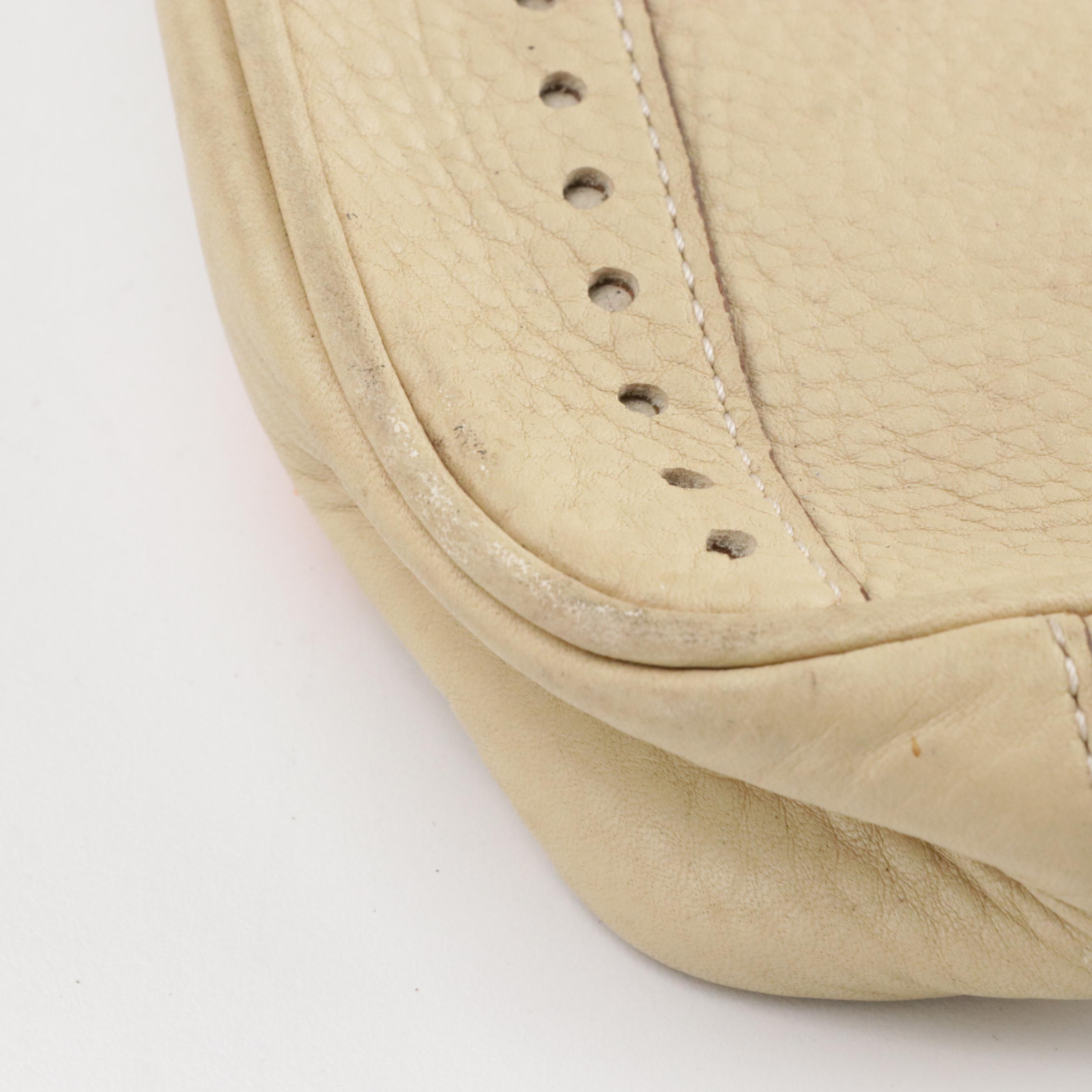 Cole Haan Beige Leather Shoulder Satchel, Coach Mini Zippered Shoulder Bag