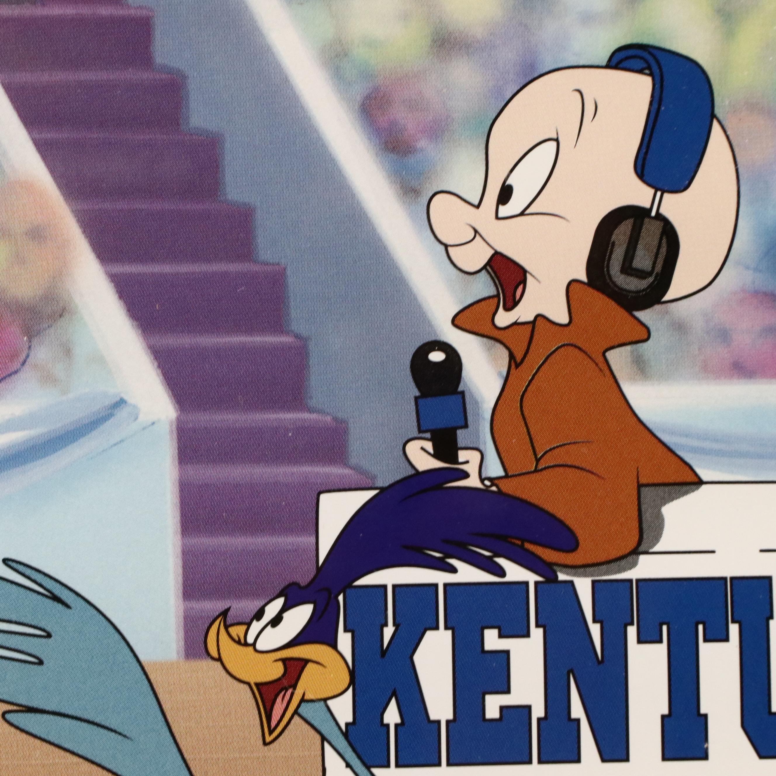 Tubby Smith and Rick Pitino Signed Looney Tunes Kentucky Wildcats Print, PSA