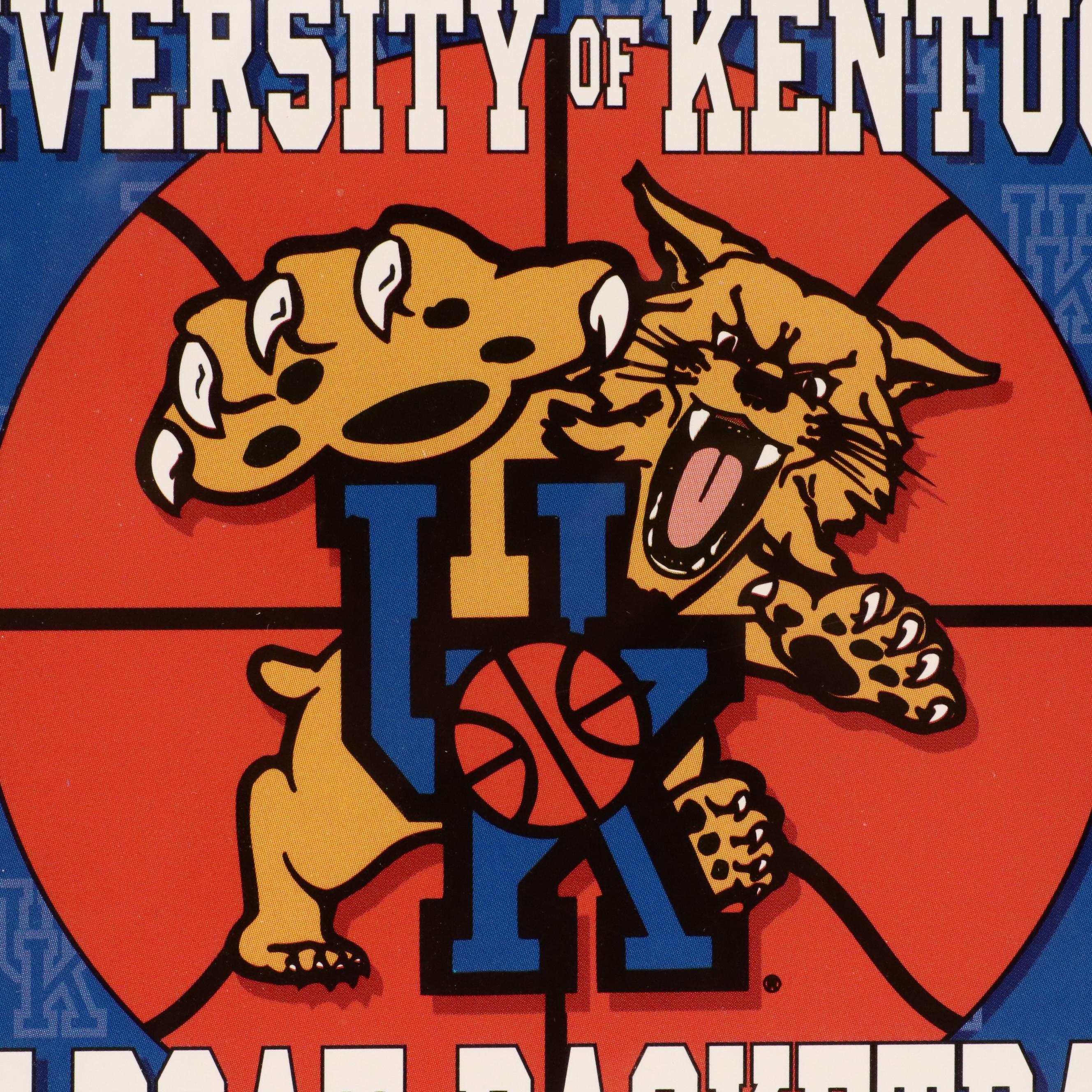 Tubby Smith and Rick Pitino Signed Looney Tunes Kentucky Wildcats Print, PSA