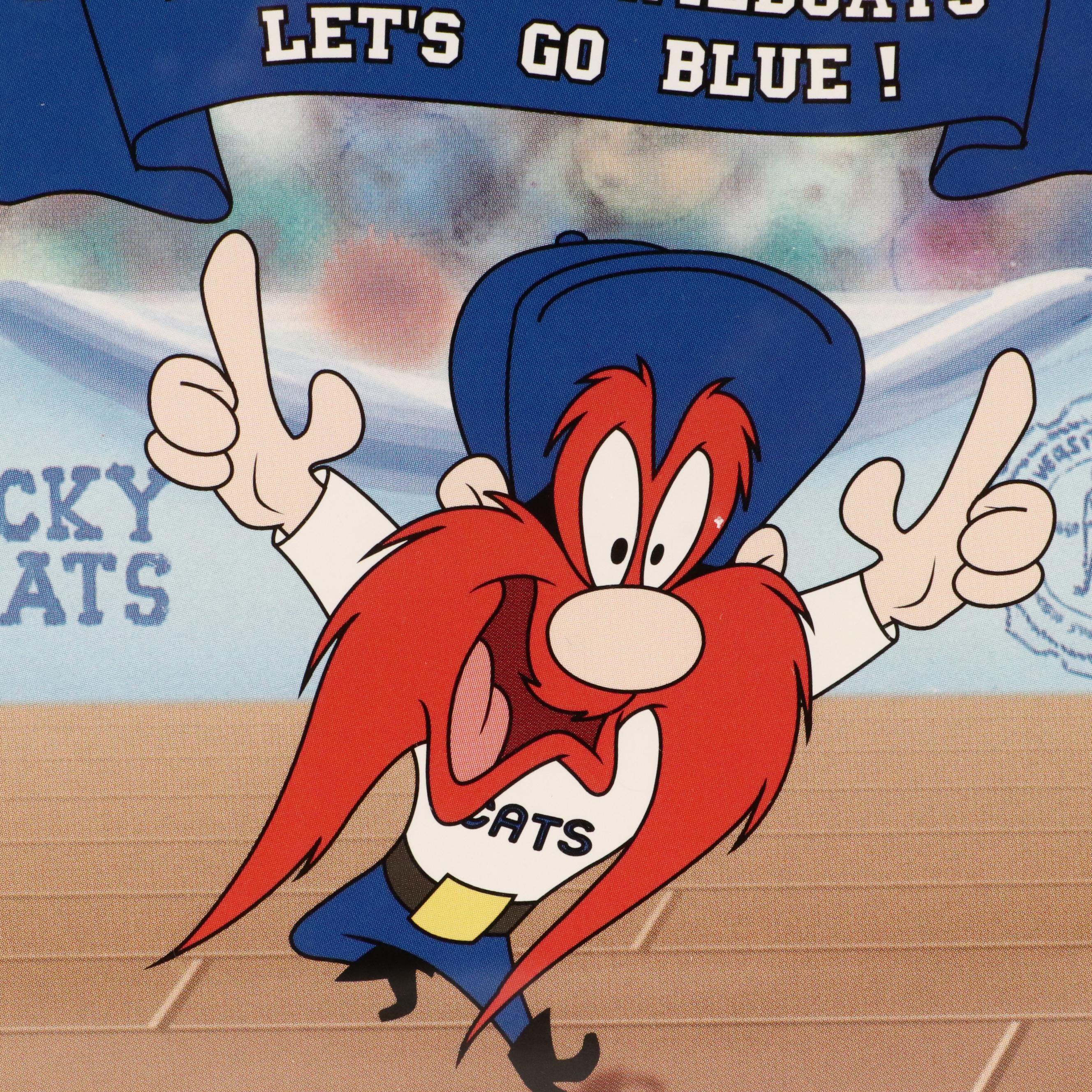 Tubby Smith and Rick Pitino Signed Looney Tunes Kentucky Wildcats Print, PSA