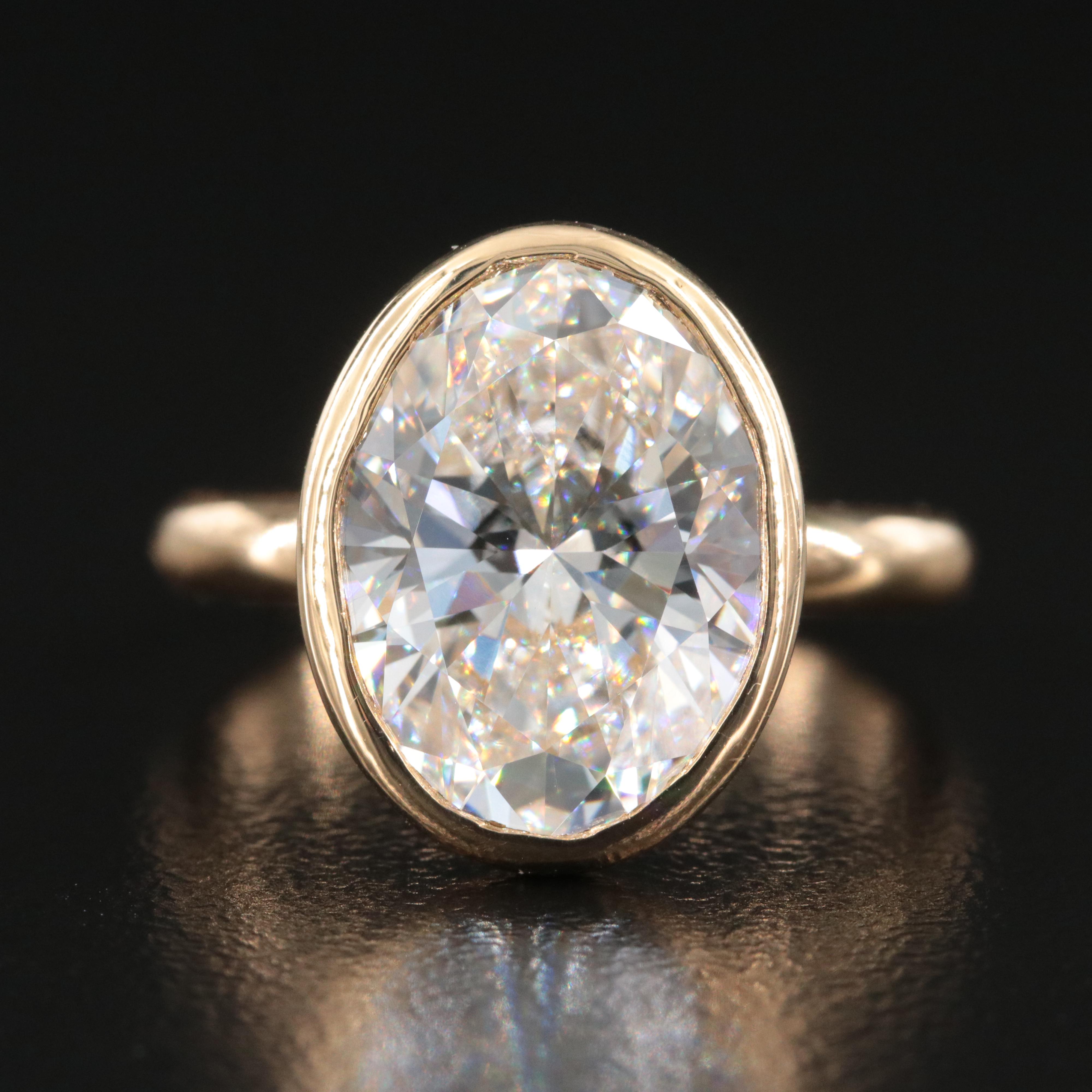 18K 4.91 CT Lab Grown Diamond Solitaire Ring with IGI Report