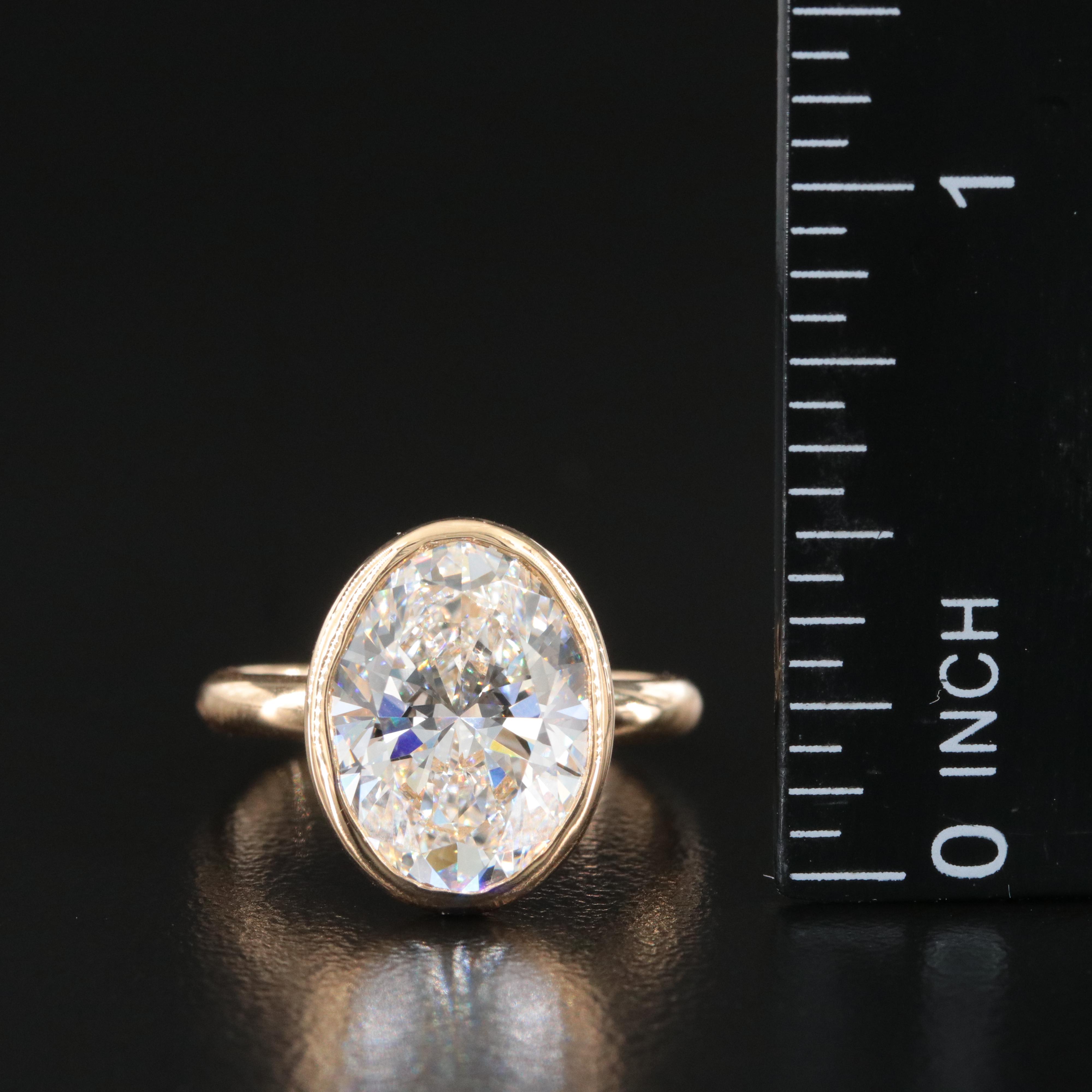 18K 4.91 CT Lab Grown Diamond Solitaire Ring with IGI Report