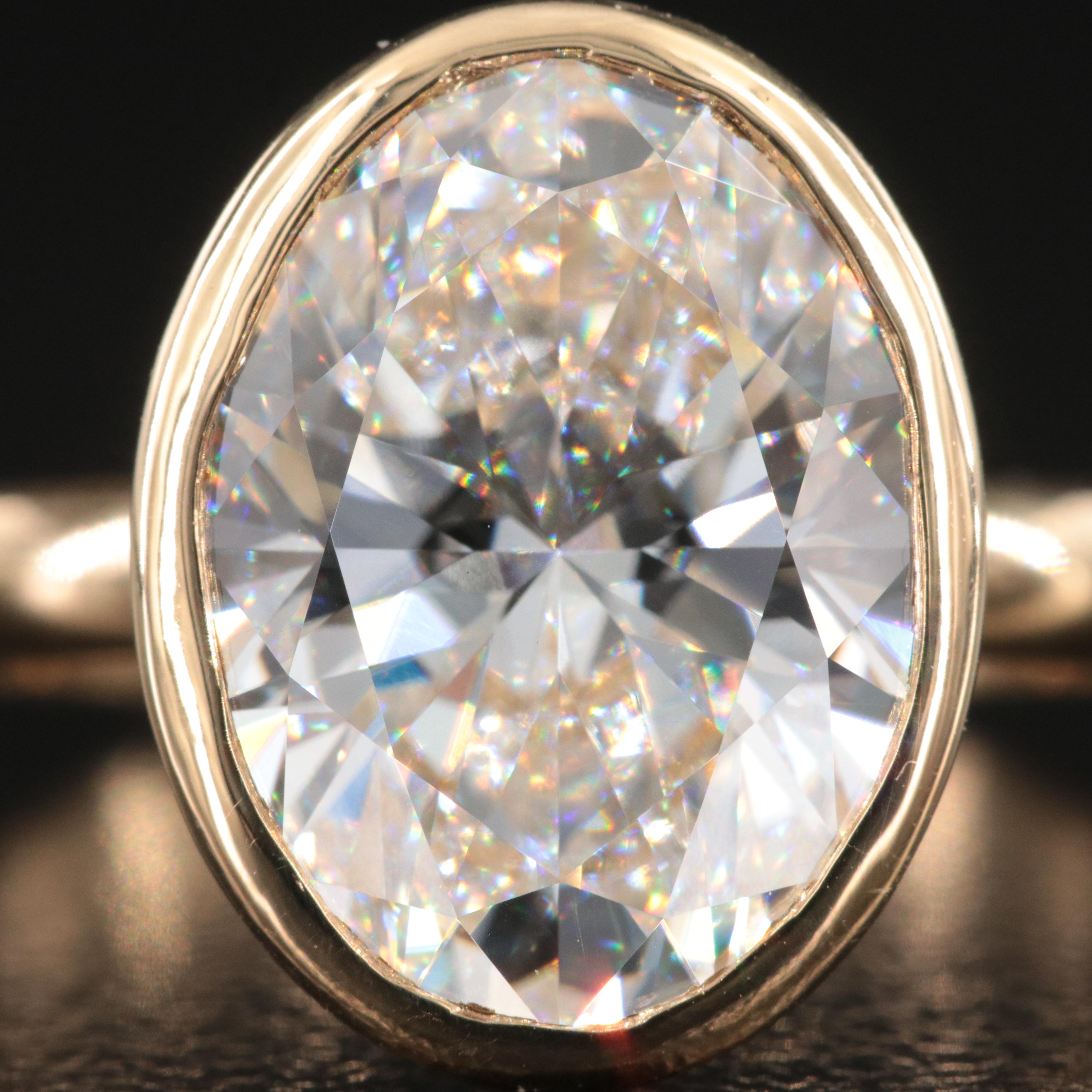 18K 4.91 CT Lab Grown Diamond Solitaire Ring with IGI Report