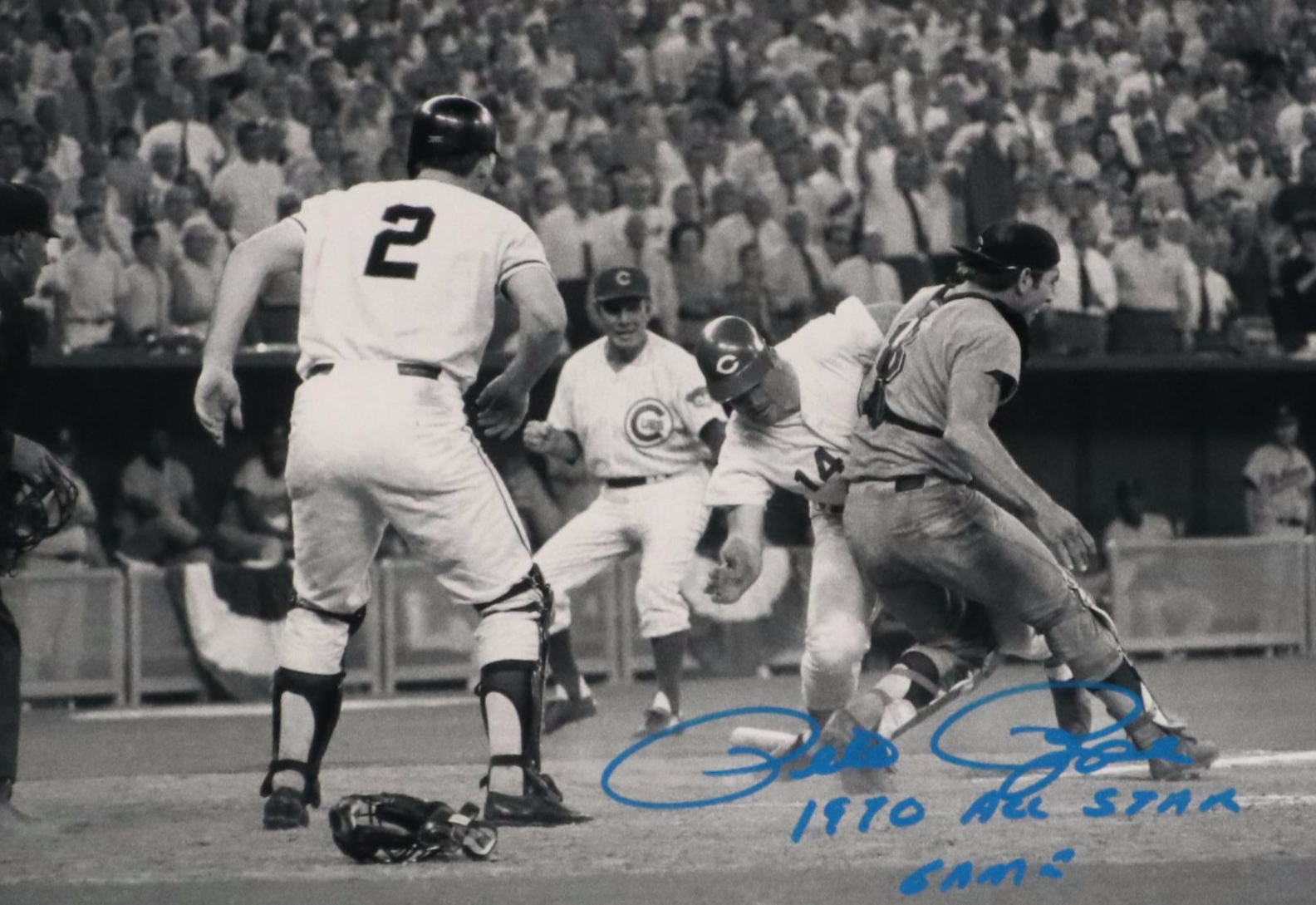 Pete Rose Signed "1970 All-Star Game" Cincinnati Reds Print in Matted Frame