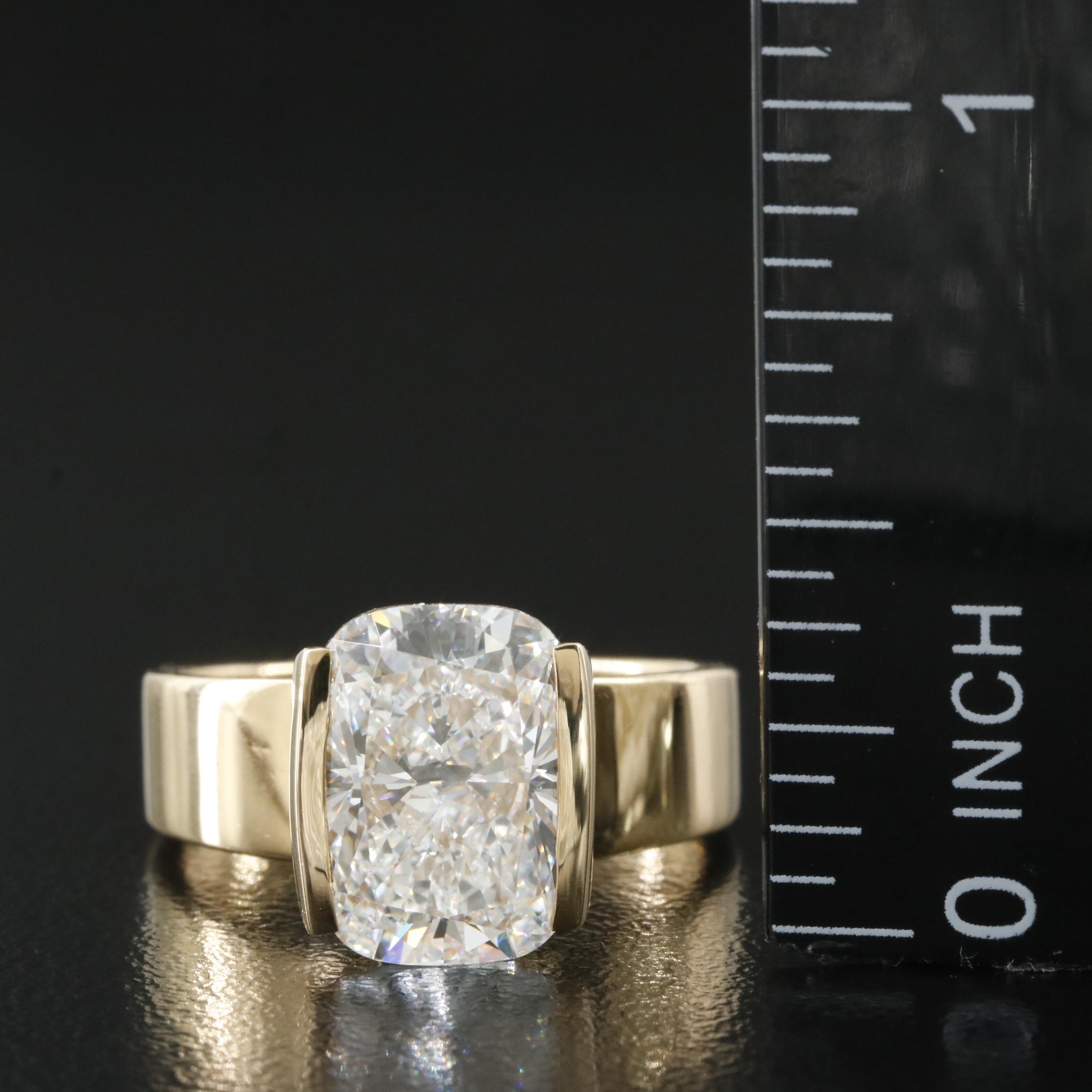 18K 4.12 CT Lab Grown Diamond Solitaire Ring with IGI Report