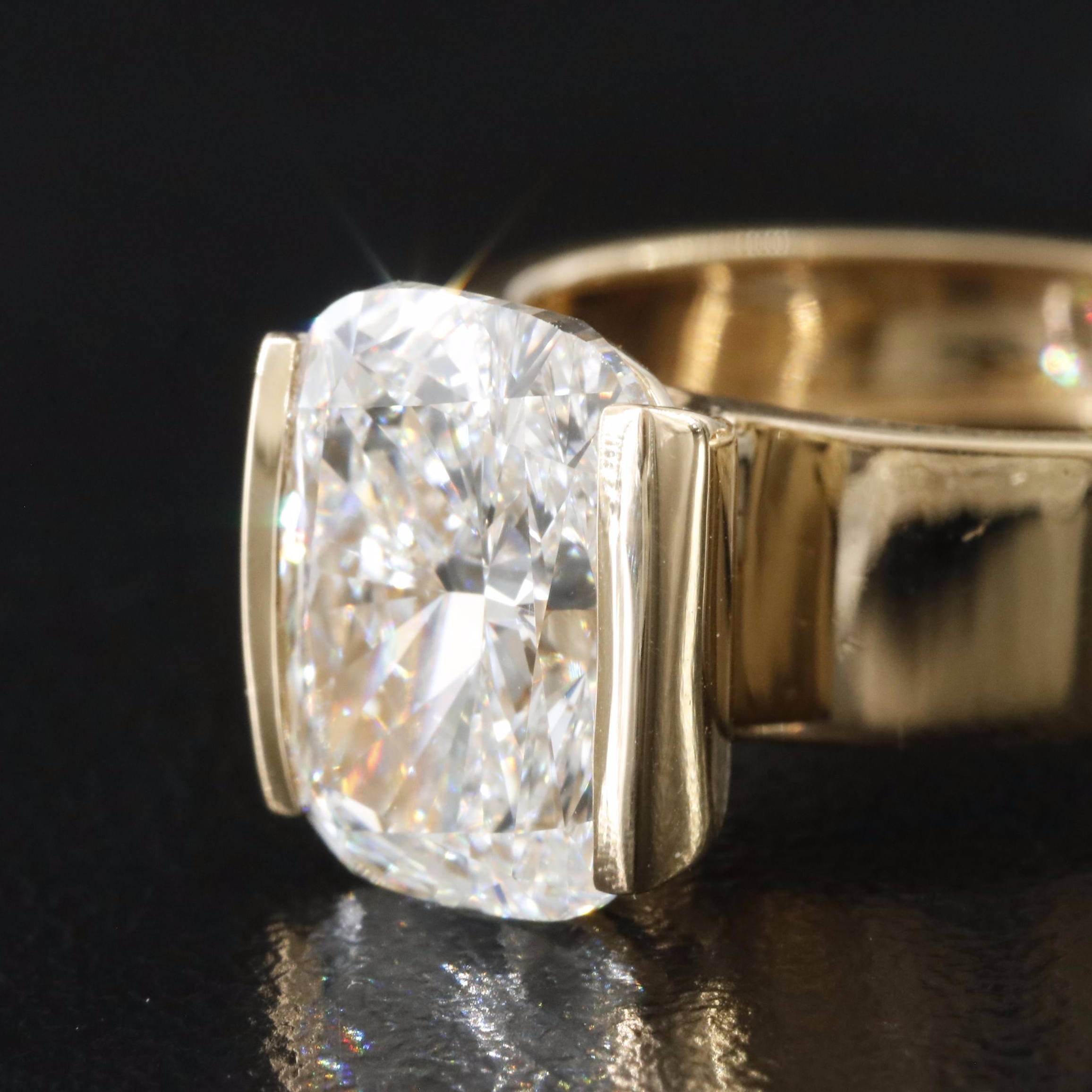 18K 4.12 CT Lab Grown Diamond Solitaire Ring with IGI Report